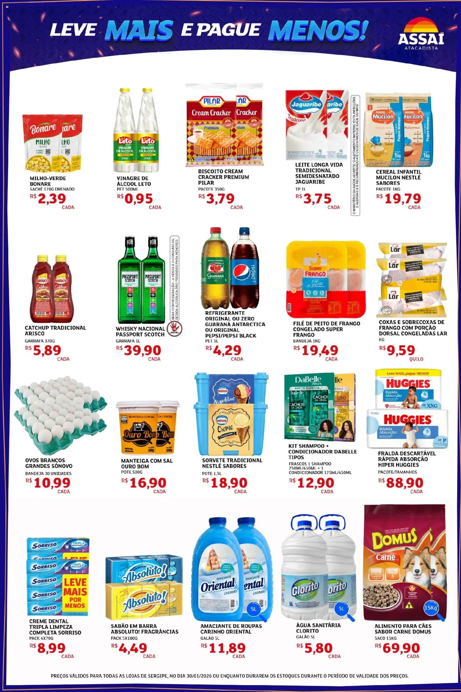 Assaí Atacadista Folheto - válido de 30.01.2026 | Página: 2 | Produtos: Sabão em barra, Manteiga, Sal, Peito de frango