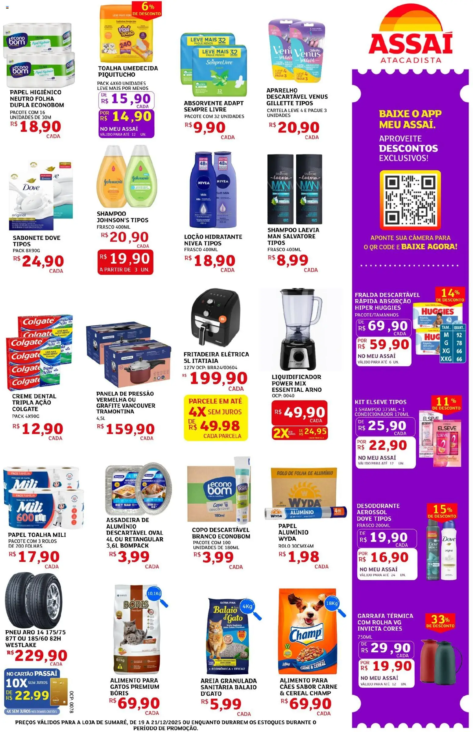 Assaí Atacadista Folheto - válido de 19.12.2025 | Página: 7 | Produtos: Rolo, Sabonete, Creme dental, Câmera