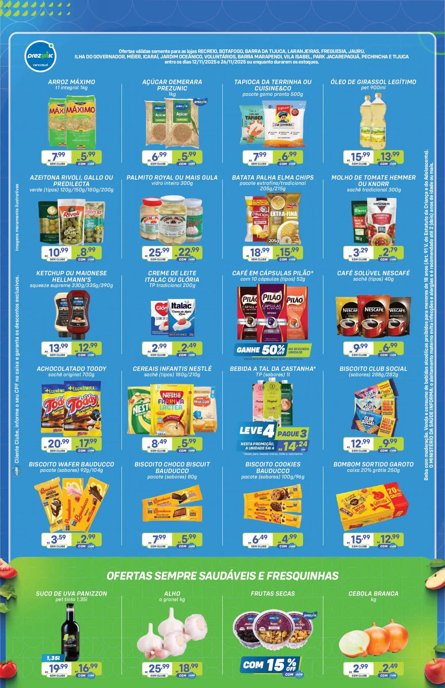 Prezunic Folheto - válido de 12.11.2025 | Página: 5 | Produtos: Alho, Açúcar, Maionese, Bombom