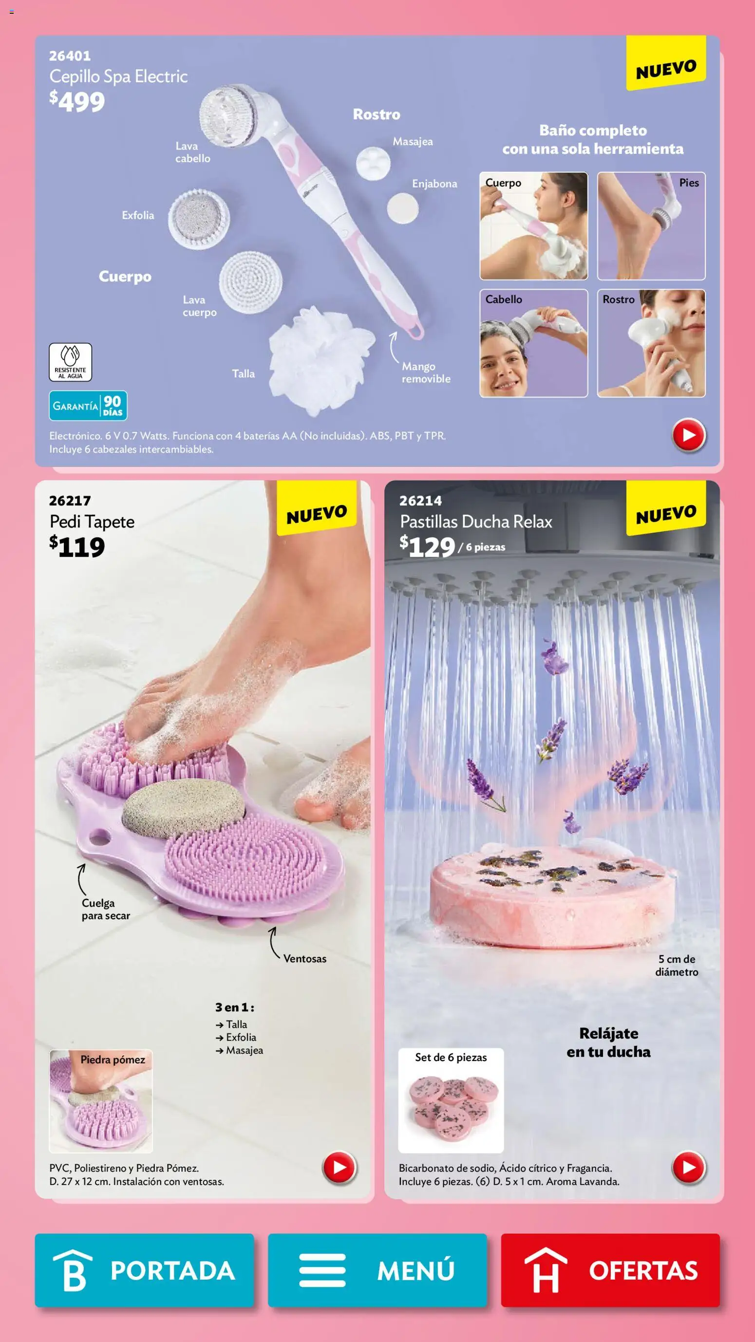 Nuevas ofertas de Betterware válidas en toda la República Mexicana desde el 04.05.2026. ¡Encuentra las mejores ofertas en Betterware campaña 5 2026! | Página: 28 | Productos: Cepillo, Agua, Baño, Tapete