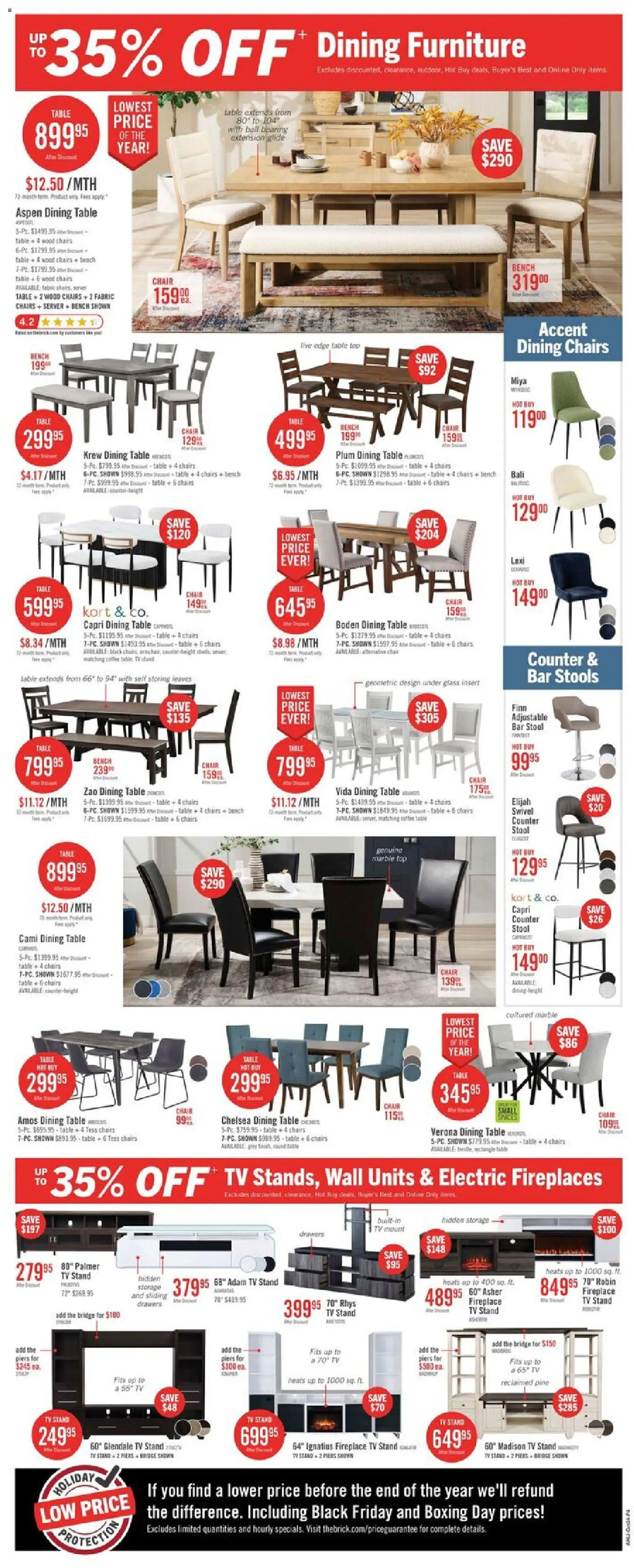 The Brick flyer valid from 23.10.2025 | Page: 6 | Products: Tv, Coffee table, Table, Chair