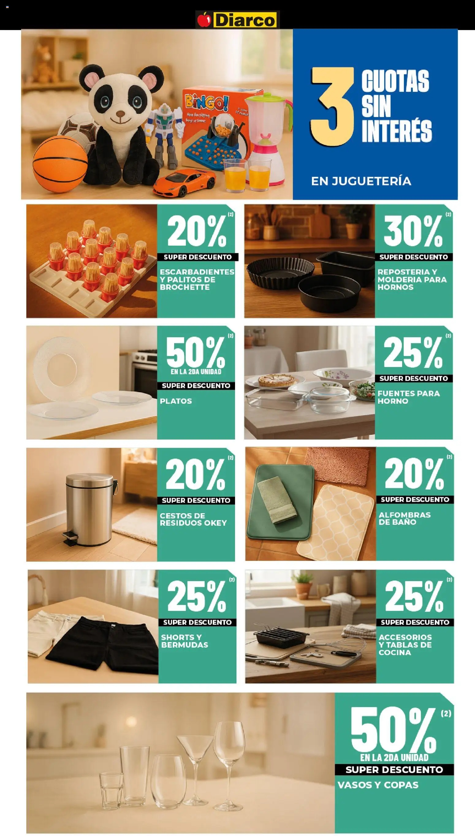 Diarco - Ofertas Hogar, Bazar Y Electro │ válido desde el 08.12.2025 | Página: 4 | Productos: Cocina, Baño, Bermudas, Vasos