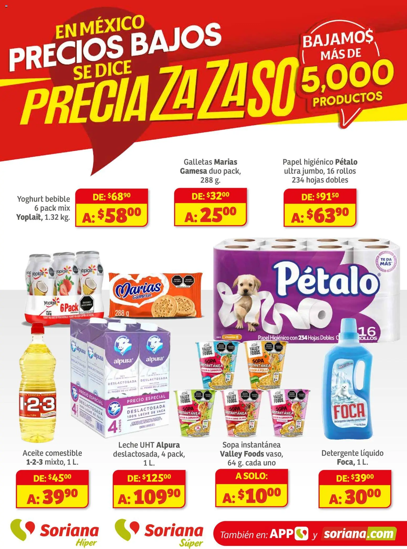 Nuevas ofertas de Soriana válidas en toda la República Mexicana desde el 27.11.2025. ¡Encuentra las mejores ofertas en Soriana - Preciazazaso Súper: Frontera BCN, Son! | Página: 1 | Productos: Pollo, Sopa, Leche, Aceite