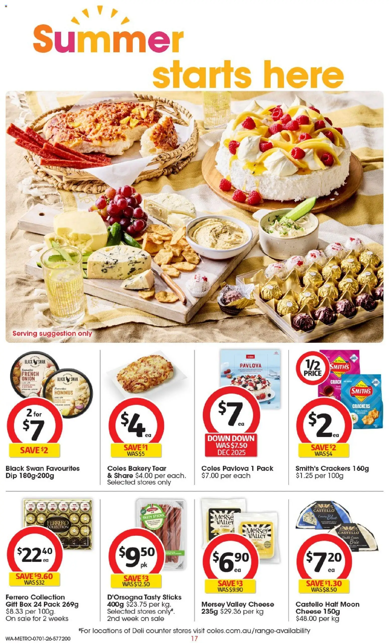 Coles catalogue - valid from 07.01.2026 | Page: 17 | Products: Box, Crackers, Pavlova, Bakery