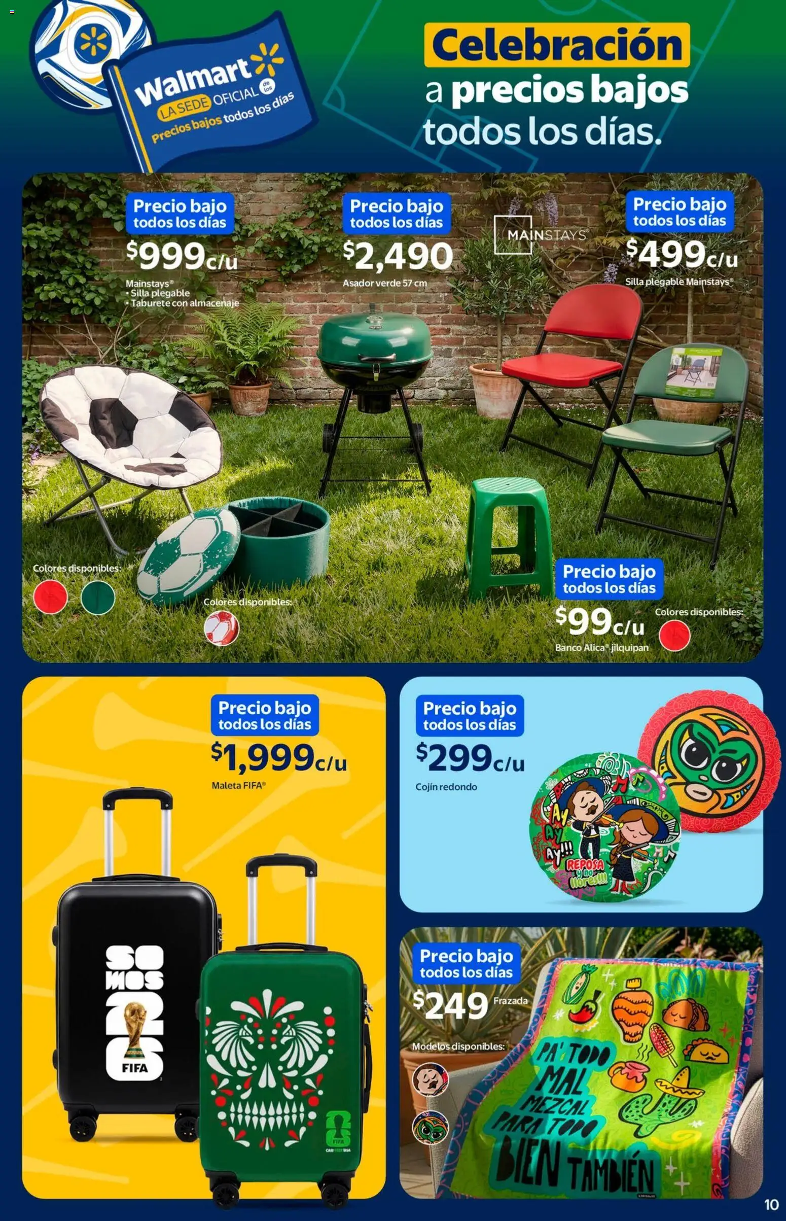 Nuevas ofertas de Walmart válidas en toda la República Mexicana desde el 23.04.2026. ¡Encuentra las mejores ofertas en Walmart folleto! | Página: 10 | Productos: Silla, Maleta, Banco