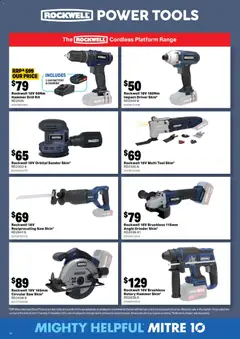 Preview of Mitre 10  Catalogue  - valid from 07.01.2026 | Page: 14 | Products: Battery, Charger, Saw, Grinder