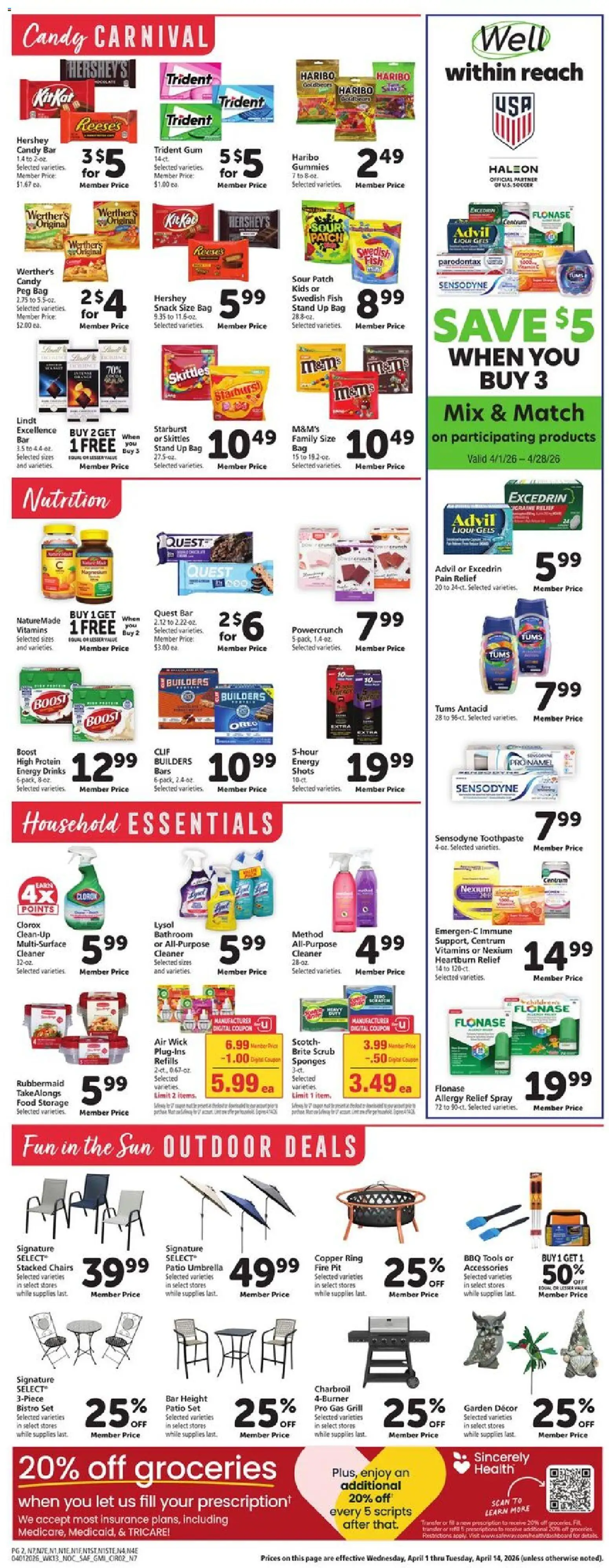 Safeway Weekly Ad - valid from 01.04.2026 | Page: 13 | Products: Magnesium, Ring, Fish, Bag