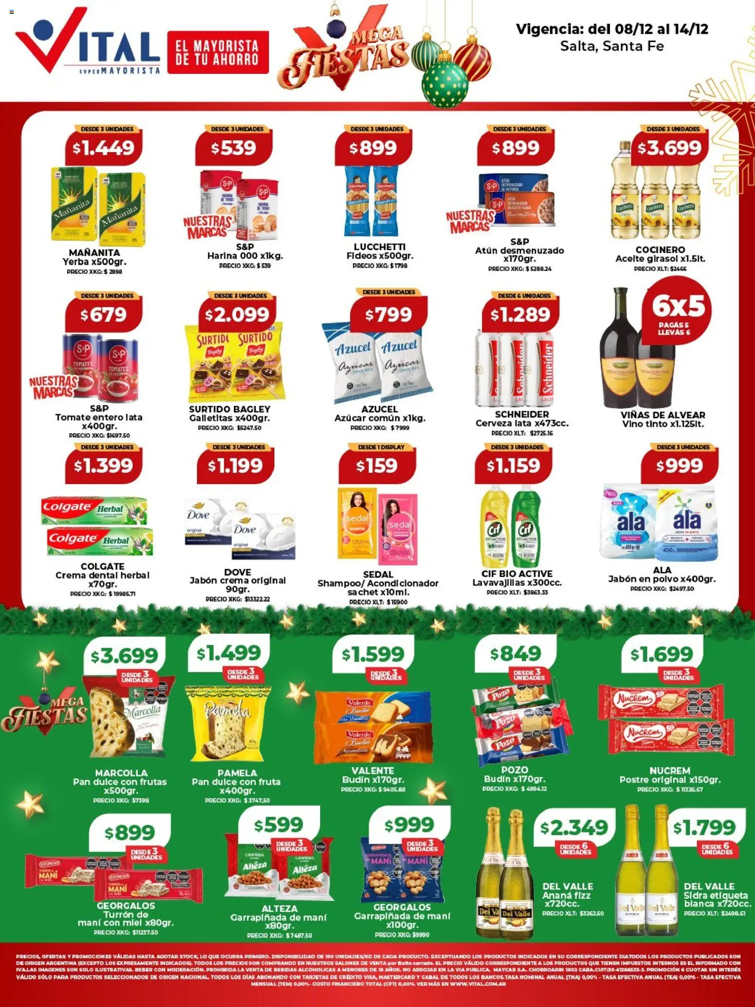 Vital - Ofertas - Salta │ válido desde el 08.12.2025 | Página: 1 | Productos: Aceite, Pan, Cerveza, Fideos