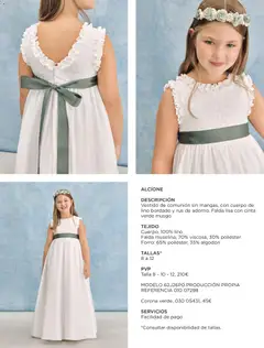 Vista previa de El Corte Inglés catálogo Comuniones 2026, nuevo folleto de la tienda, válido en México a partir del 20.11.2025 | Página: 44 | Productos: Algodón, Cinta, Vestido, Falda