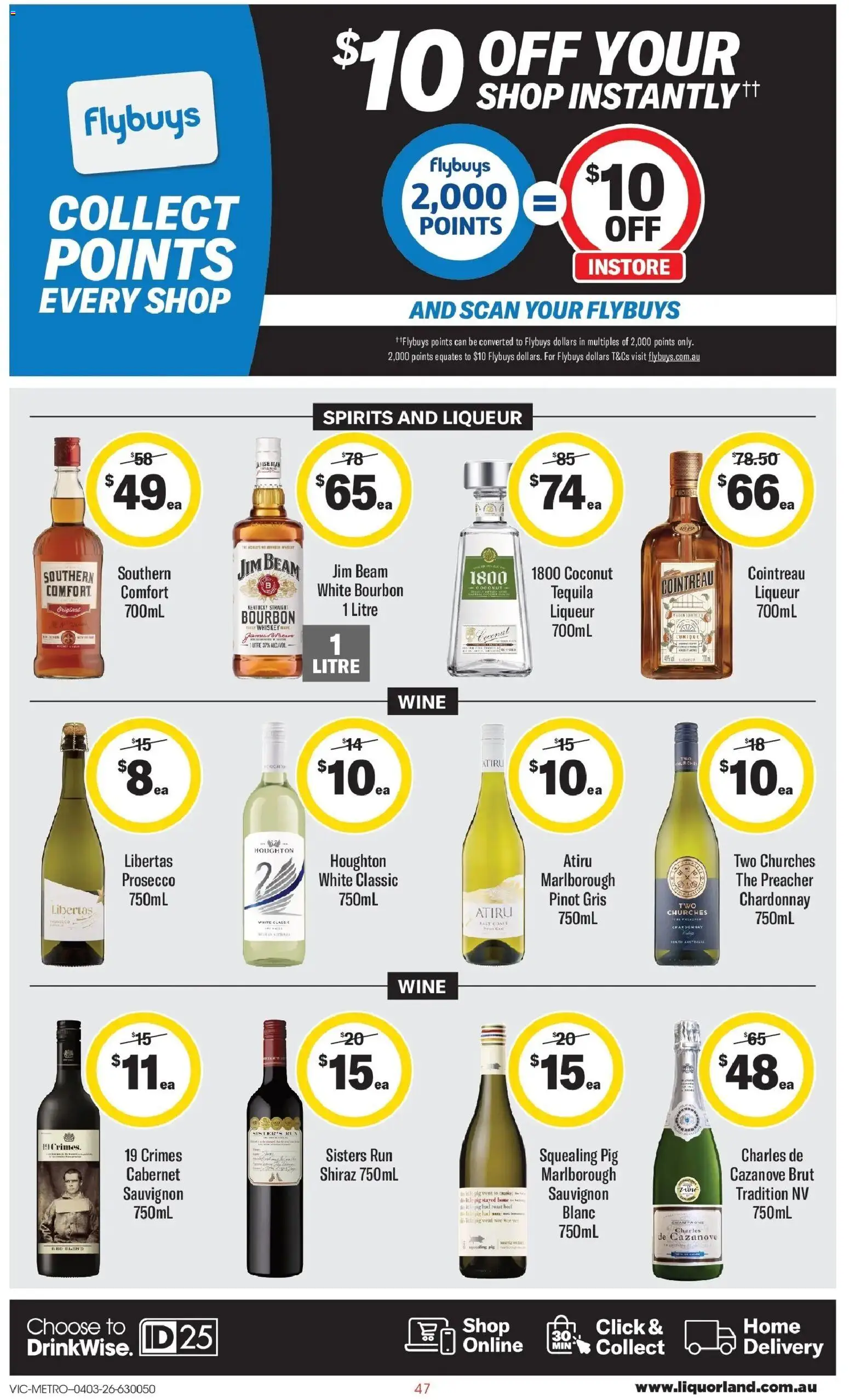Coles catalogue - valid from 04.03.2026 | Page: 47 | Products: Wine, Beef, Bourbon, Whiskey