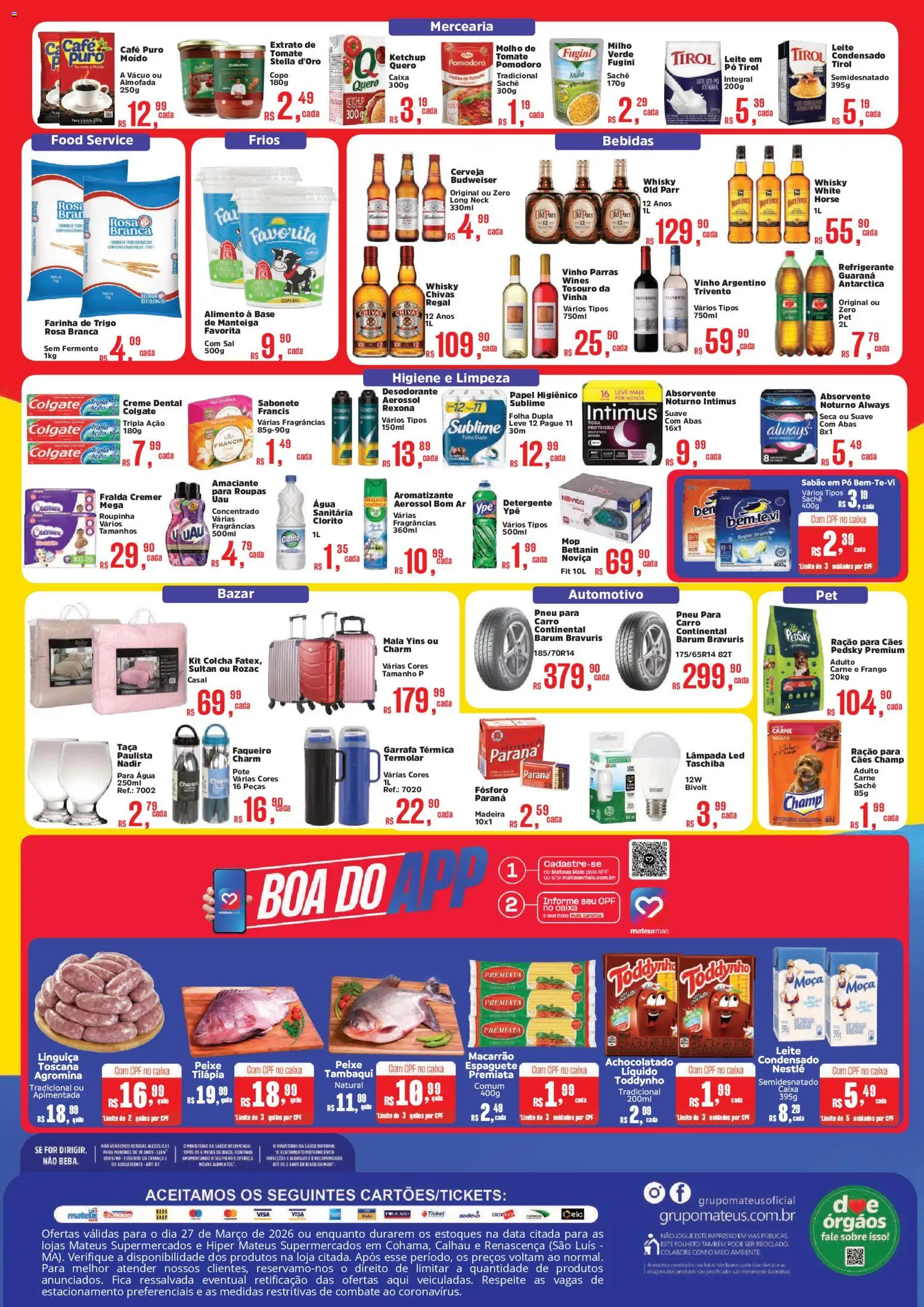 Mateus Folheto - válido de 27.03.2026 | Página: 2 | Produtos: Espaguete, Guaraná, Vinho, Papel higiênico