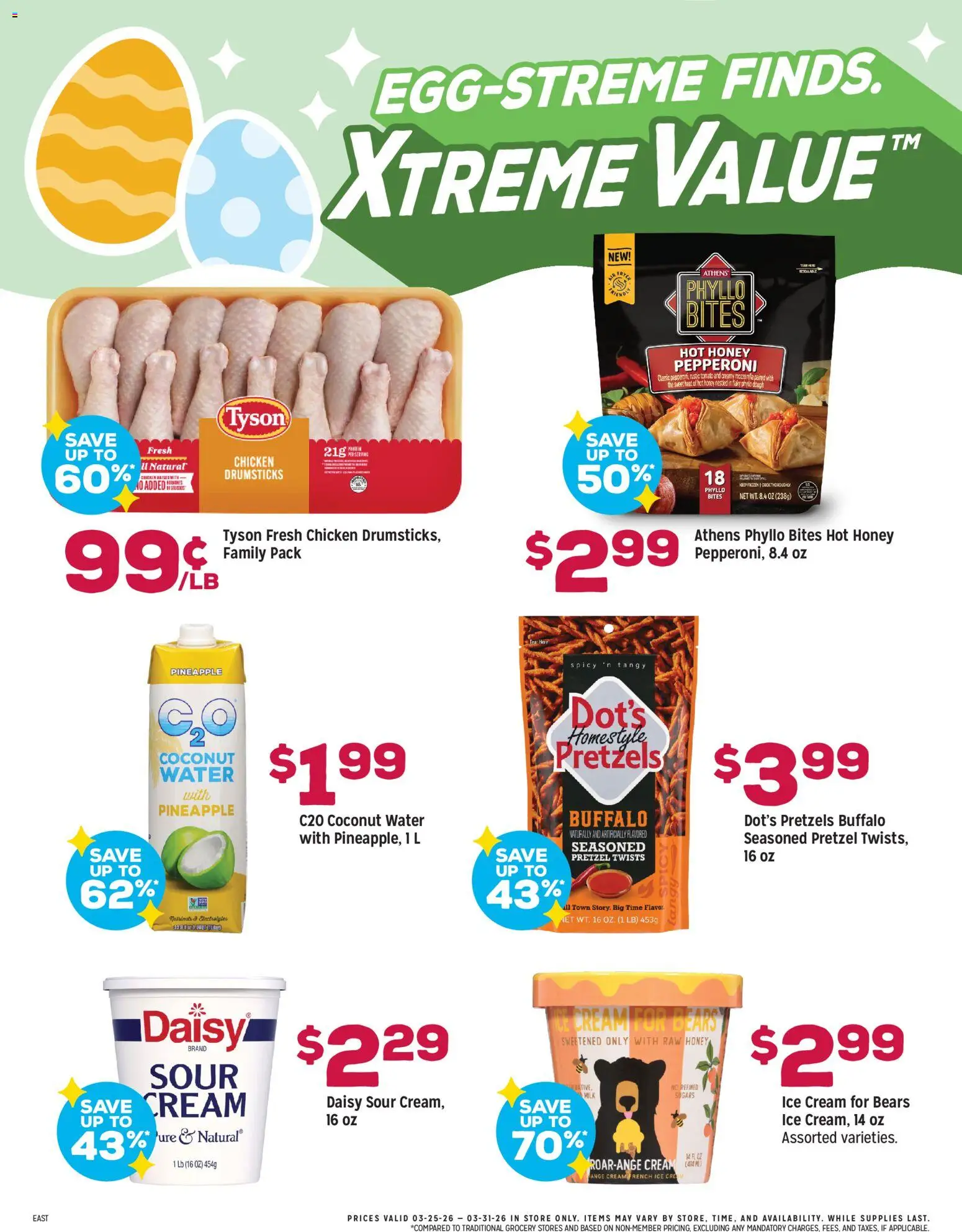 Grocery Outlet Weekly Ad - PA - valid from 25.03.2026 | Page: 3 | Products: Milk, Cream, Ice cream, Water