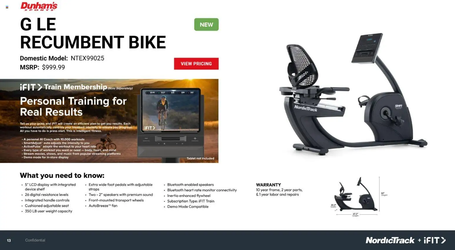 Dunham's Sports Exercise Equipment Guide - valid from 20.11.2025 | Page: 13 | Products: Shelf, Tablet, Monitor, Fan