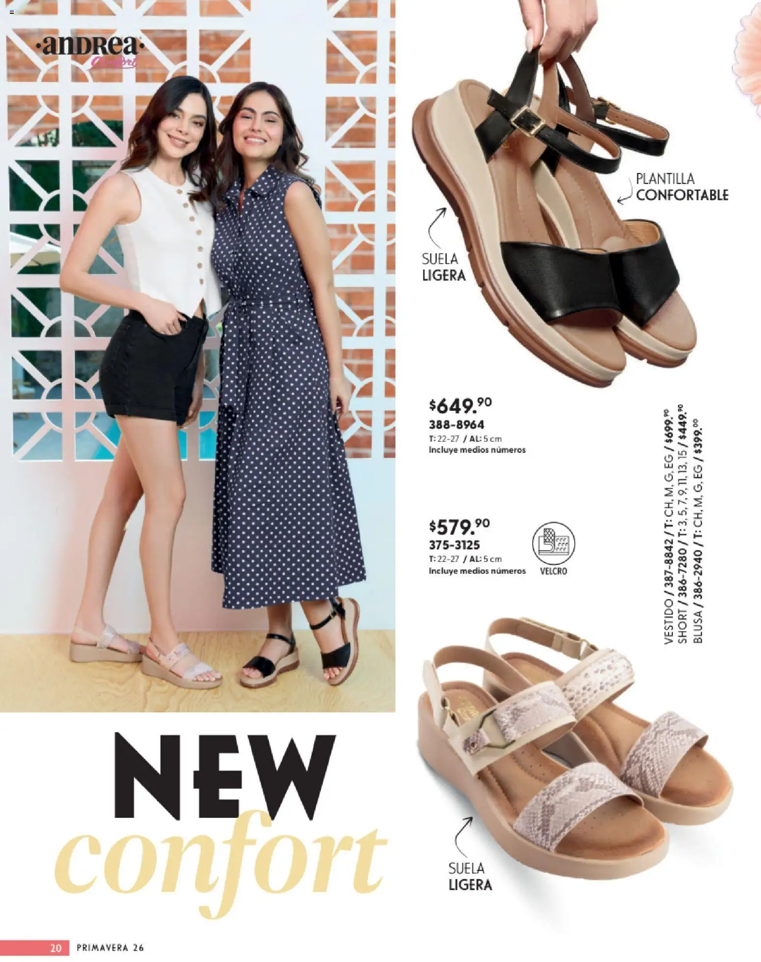 Nuevas ofertas de Andrea válidas en toda la República Mexicana desde el 25.01.2026. ¡Encuentra las mejores ofertas en Andrea catálogo Calzado Confort ! | Página: 20 | Productos: Blusa, Vestido, Short