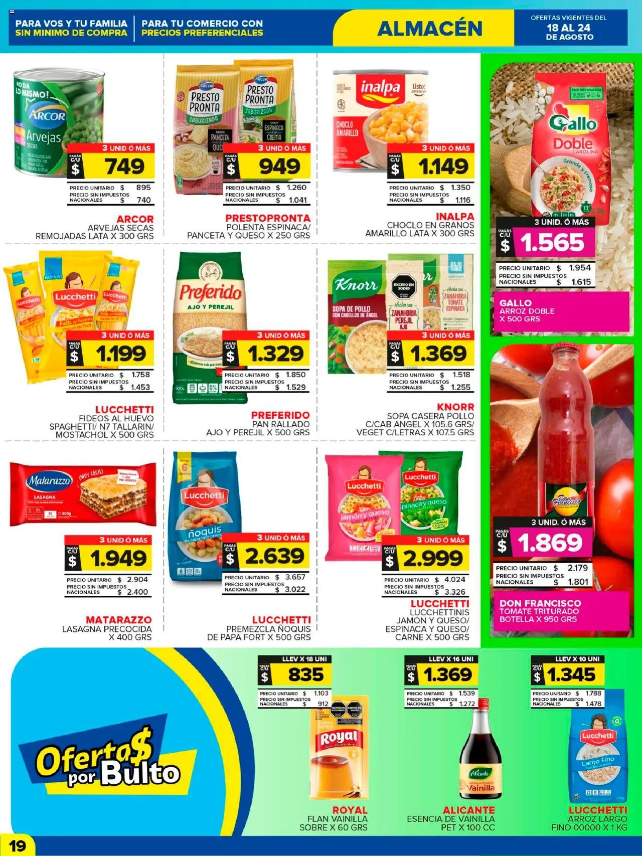 Carrefour Maxi catálogo │ válido desde el 18.08.2025 | Página: 19 | Productos: Polenta, Tomate, Ajo, Ñoquis