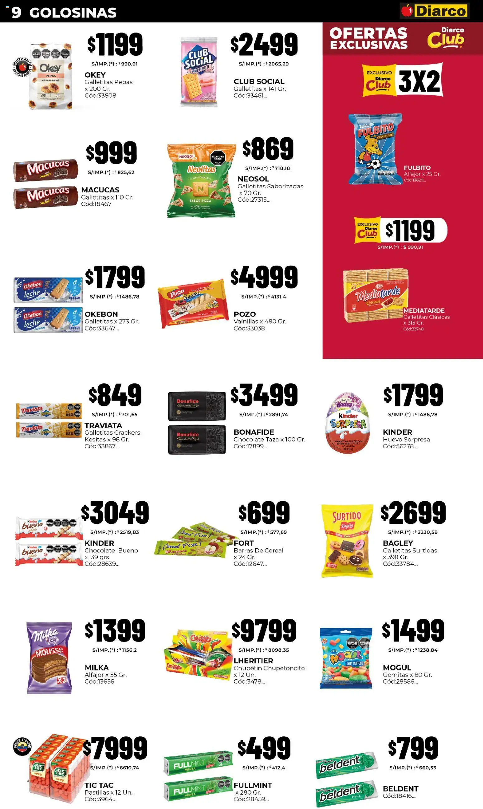 Diarco - Ofertas Pueblo Sur │ válido desde el 24.11.2025 | Página: 9 | Productos: Taza, Mousse, Pizza, Alfajor