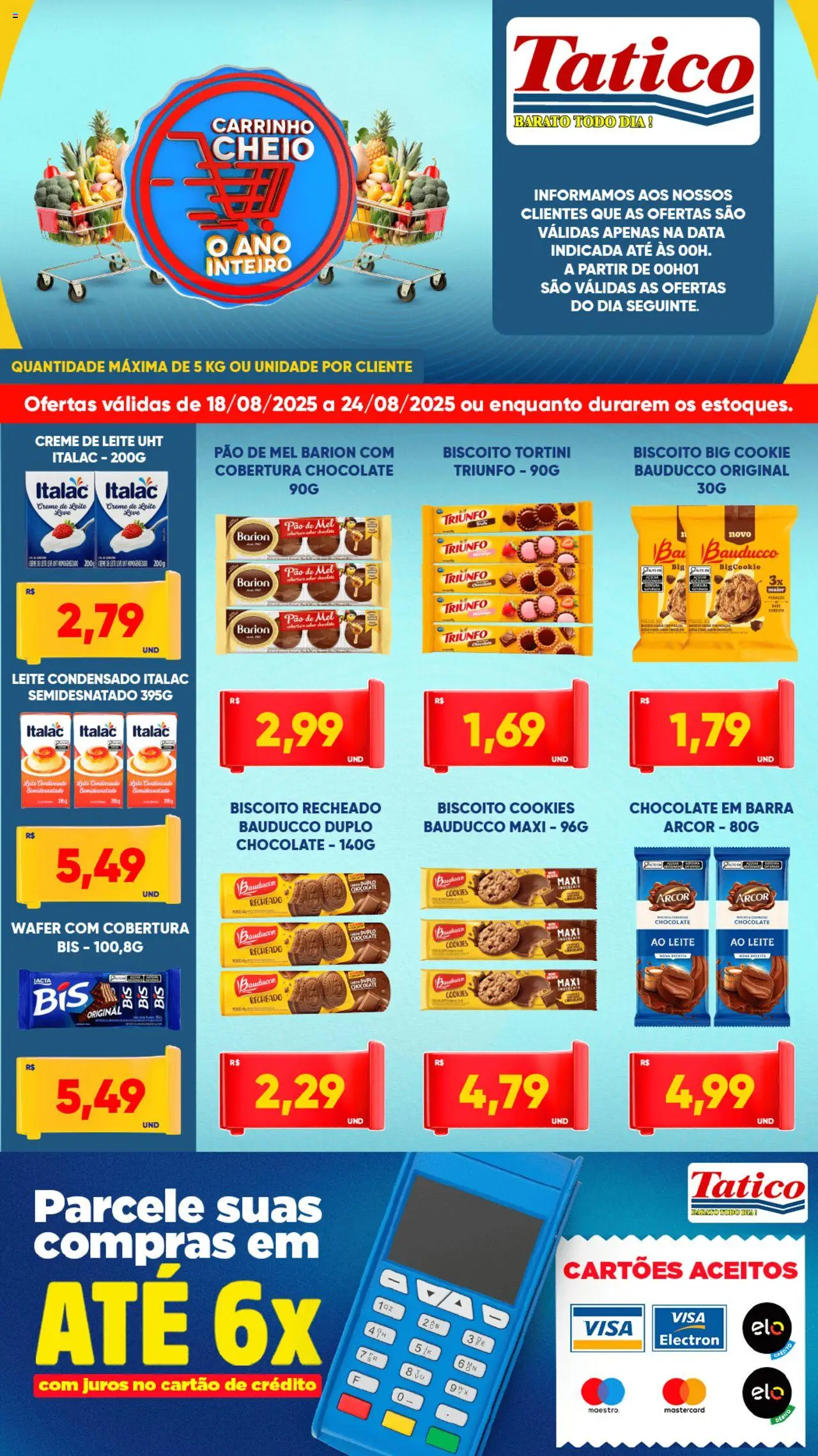 Tatico Folheto - válido de 18.08.2025 | Página: 5 | Produtos: Leite, Chocolate, Carrinho, Creme