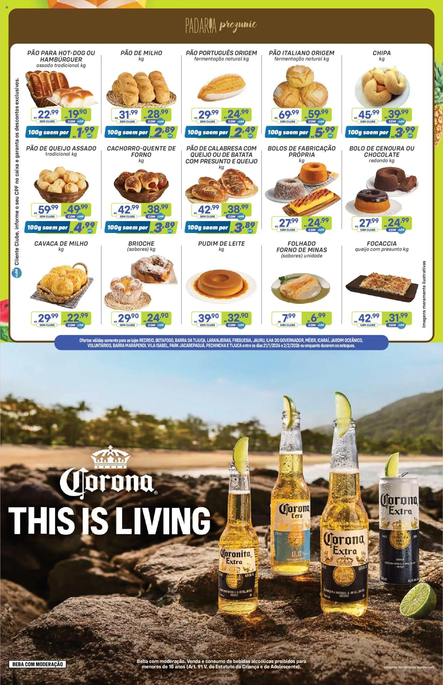 Prezunic Folheto - válido de 19.01.2026 | Página: 7 | Produtos: Caixa, Hambúrguer, Batata, Pão de queijo