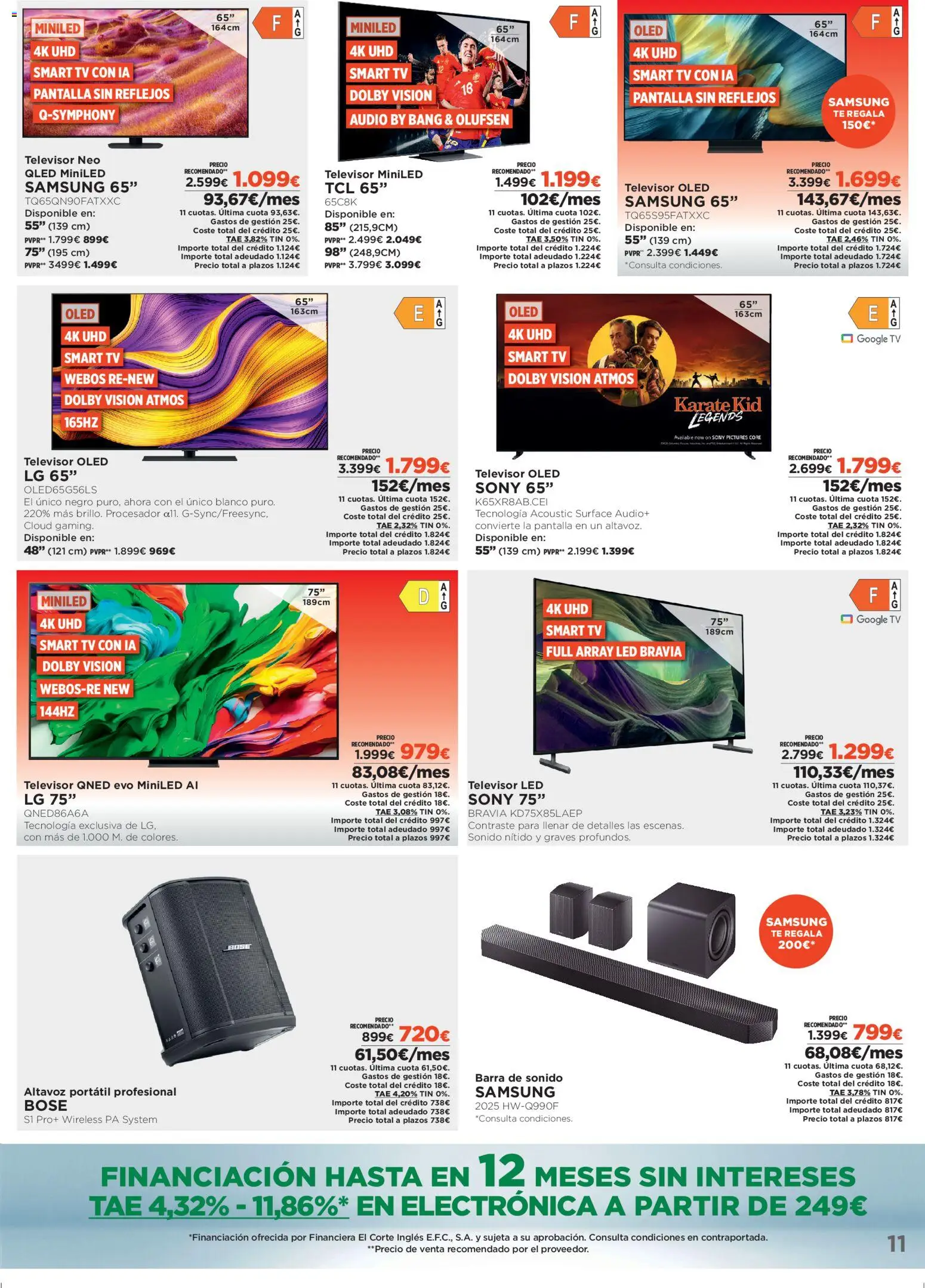 Nuevas ofertas de El Corte Inglés válidas en toda la República Mexicana desde el 07.01.2026. ¡Encuentra las mejores ofertas en El Corte Inglés catálogo Ofertas que ilusionan! | Página: 11 | Productos: Audio, Barra, Té, Televisor