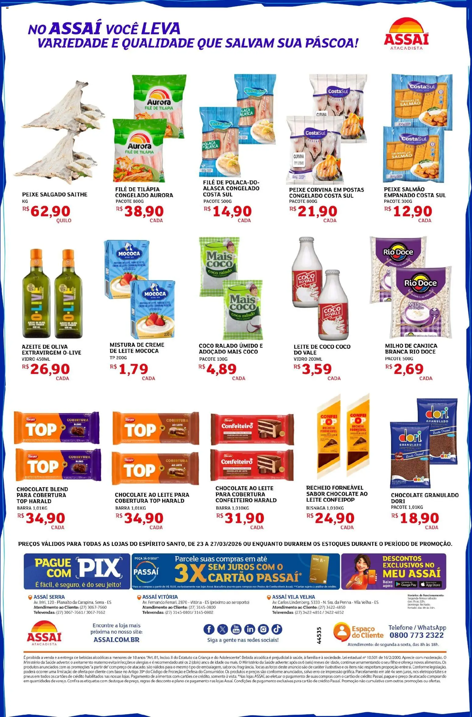 Assaí Atacadista Folheto - válido de 23.03.2026 | Página: 2 | Produtos: Leite, Pneus, Base, Creme
