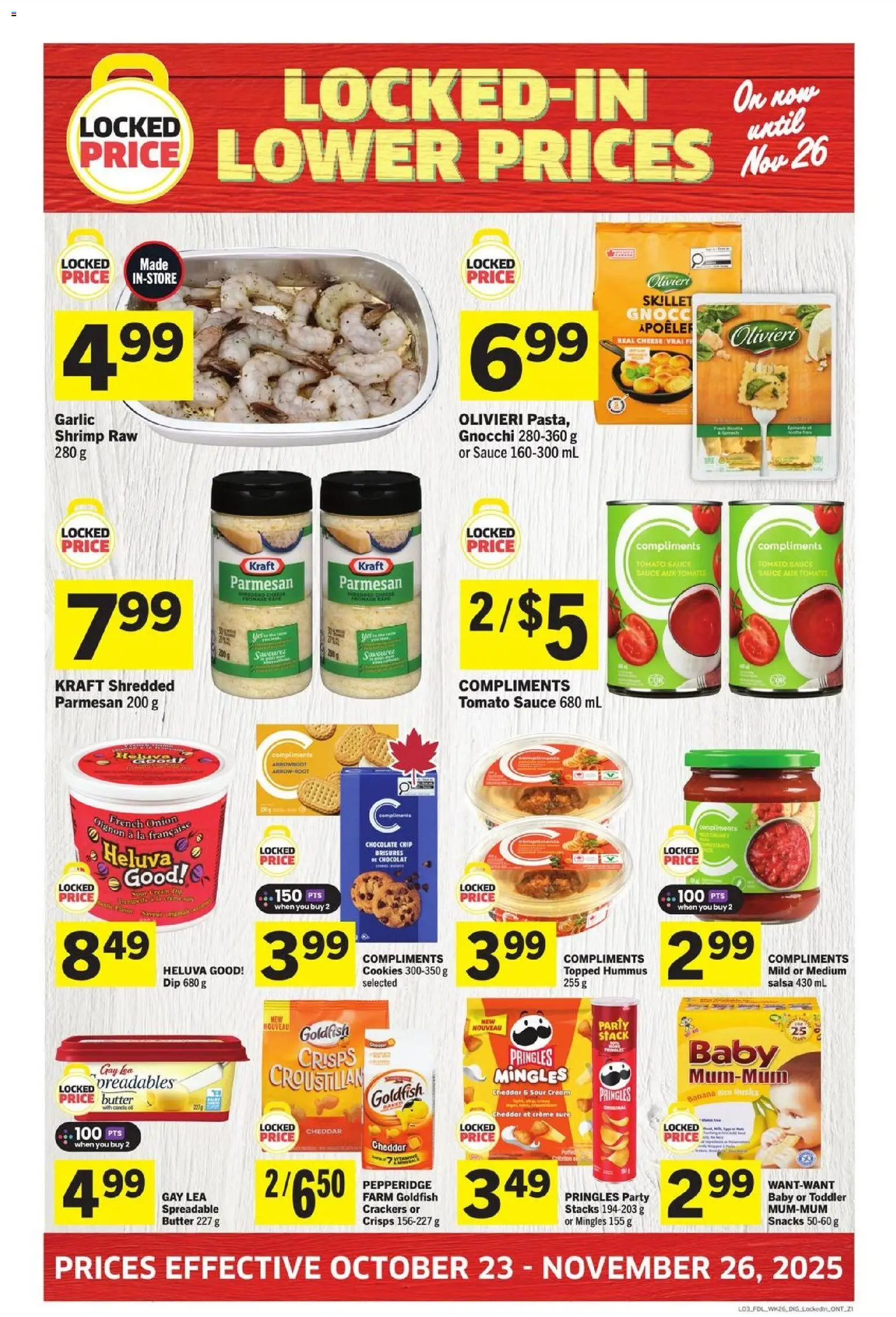 Foodland flyer valid from 23.10.2025 | Page: 3 | Products: Rice, Cookies, Butter, Cheese