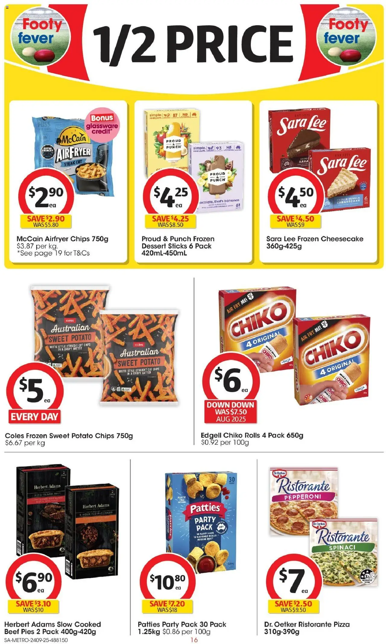 Coles catalogue - valid from 24.09.2025 | Page: 16 | Products: Glassware, Bananas, Chips, Sausage