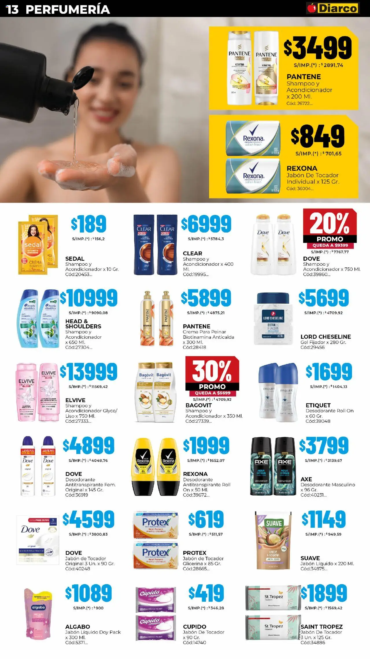 Diarco - Ofertas Sur │ válido desde el 20.10.2025 | Página: 13 | Productos: Fijador, Jabón, Desodorante, Crema