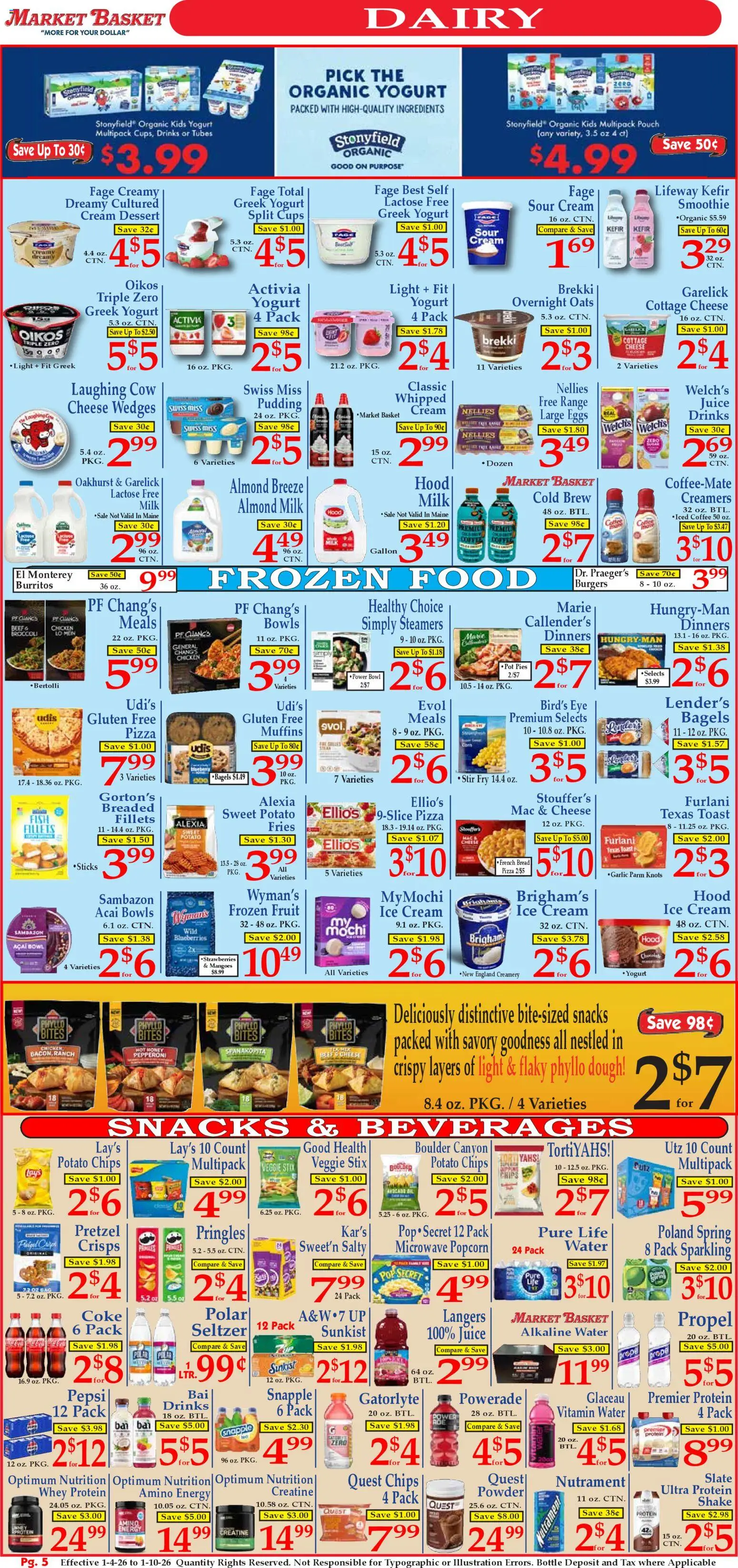 Market Basket Ad - valid from 04.01.2026 | Page: 5 | Products: Vitamin, Basket, Milk, Strawberries