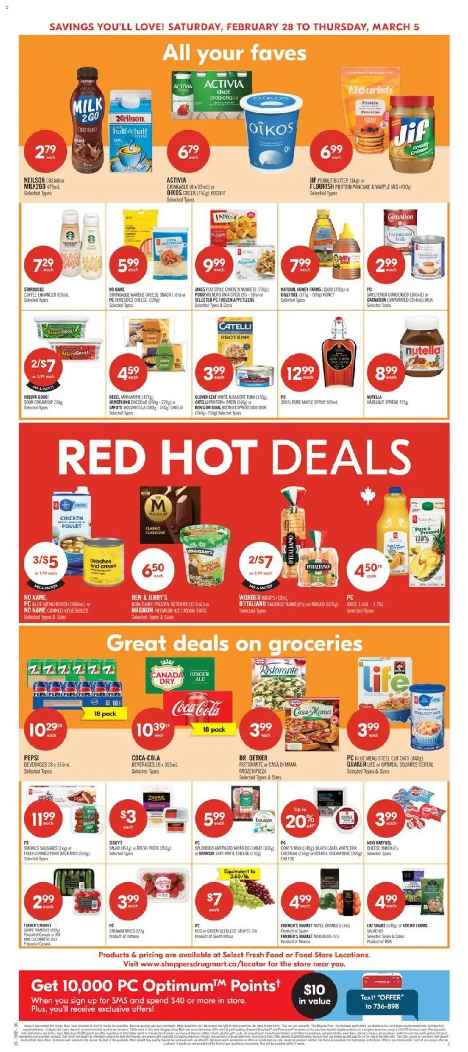 Shoppers flyer valid from 27.02.2026 | Page: 5 | Products: PC, Bread, Coffee, Chicken