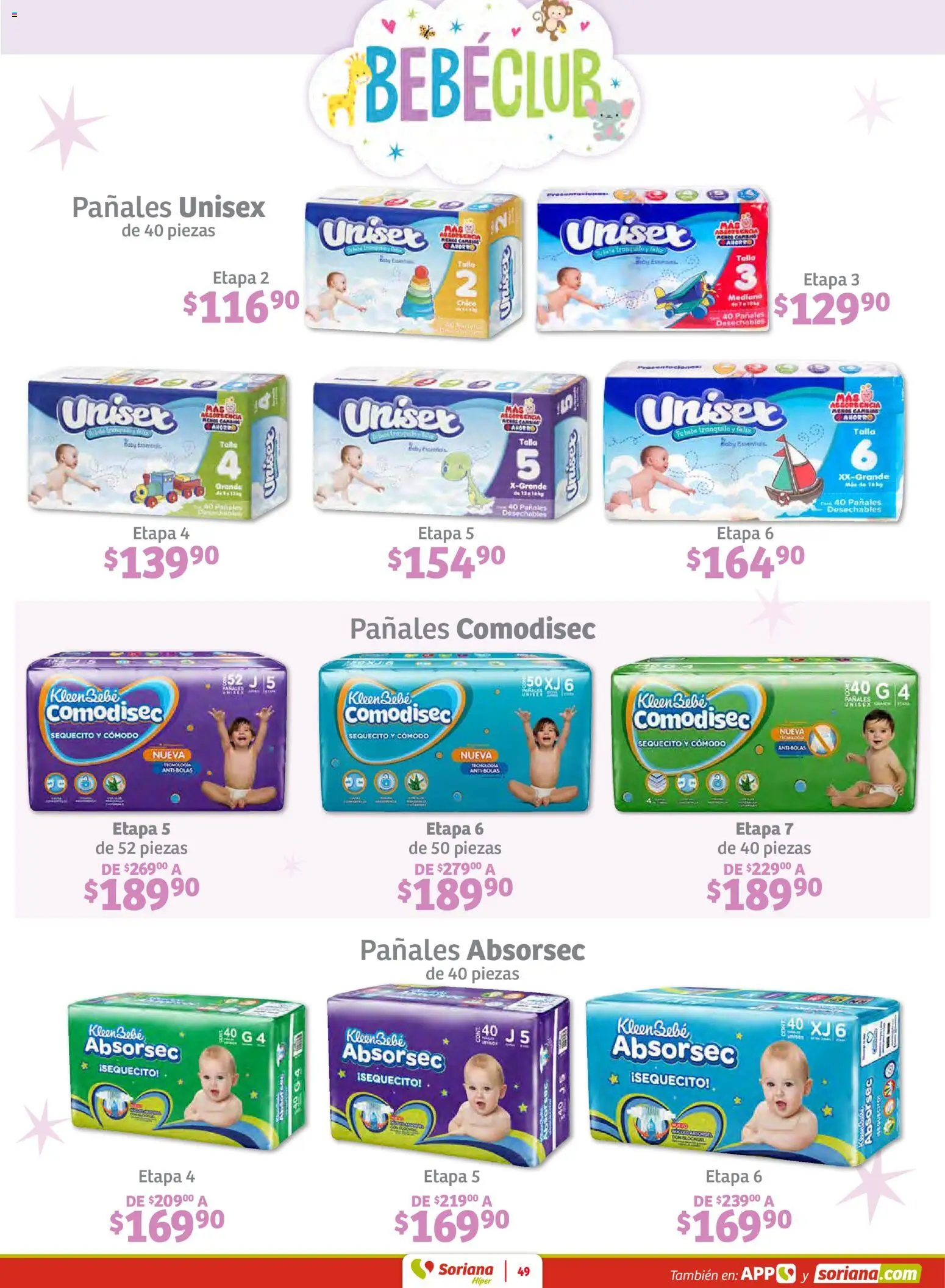 Nuevas ofertas de Soriana válidas en toda la República Mexicana desde el 30.01.2026. ¡Encuentra las mejores ofertas en Soriana - Preciazazaso Híper: Camp, Chia, Oax, Q. Roo, Tab, Yuc! | Página: 49 | Productos: Pañales