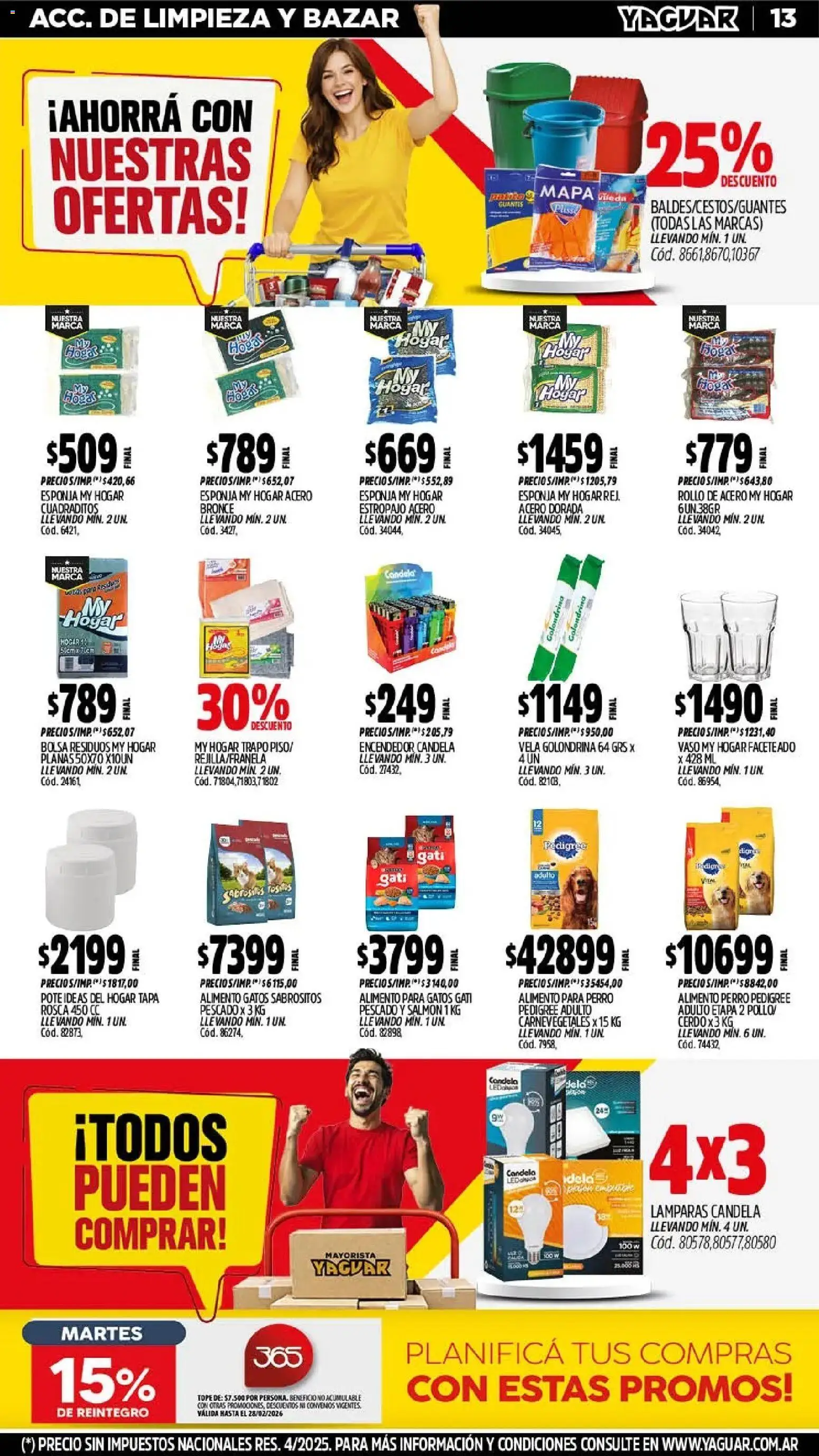 Yaguar - Oferta Semanal Santa Fé │ válido desde el 23.02.2026 | Página: 13 | Productos: Vela, Estropajo, Cerdo, Guantes