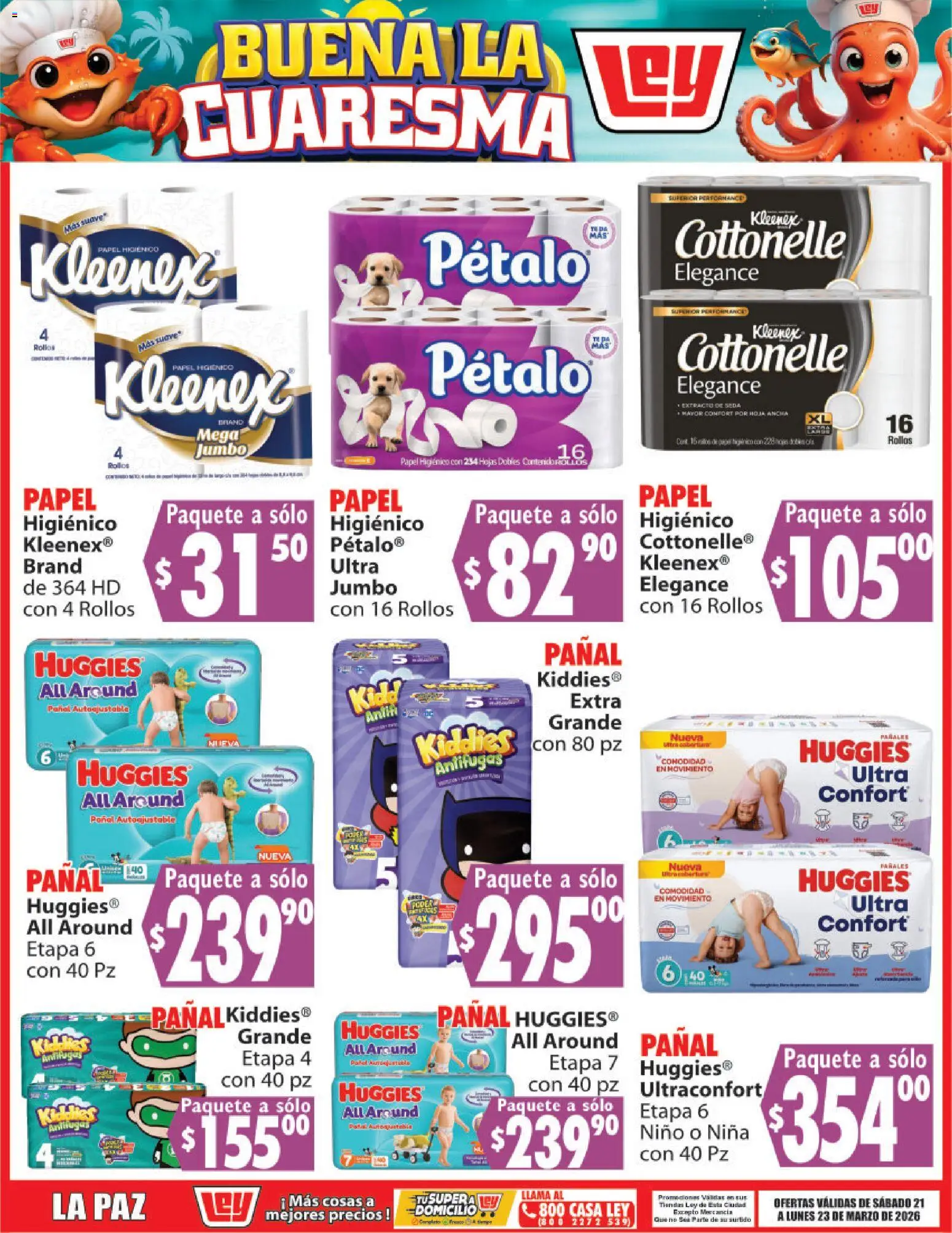 Nuevas ofertas de Casa Ley válidas en toda la República Mexicana desde el 21.03.2026. ¡Encuentra las mejores ofertas en Casa Ley folleto Buena la Cuaresma! | Página: 9 | Productos: Papel higiénico, Top