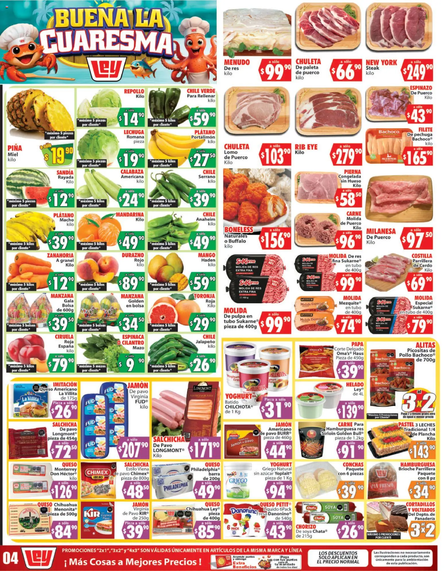 Nuevas ofertas de Casa Ley válidas en toda la República Mexicana desde el 26.02.2026. ¡Encuentra las mejores ofertas en Casa Ley folleto Autoservicio! | Página: 2 | Productos: Milanesa, Paleta, Chorizo, Piña