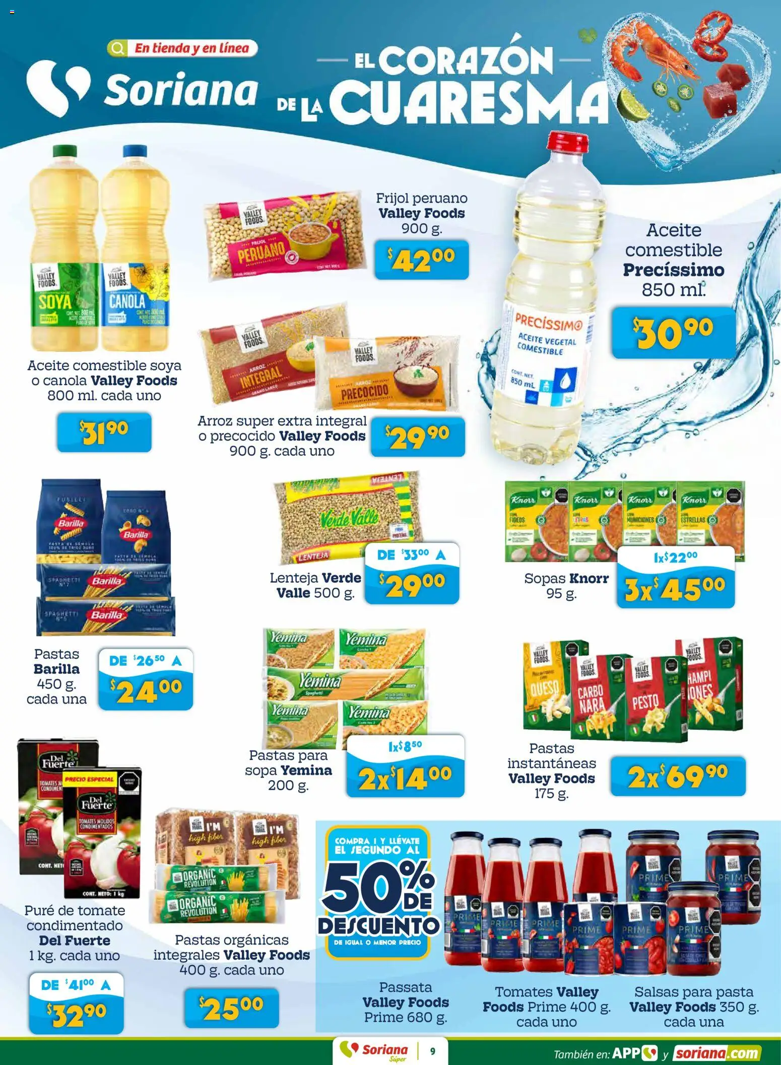 Nuevas ofertas de Soriana válidas en toda la República Mexicana desde el 12.02.2026. ¡Encuentra las mejores ofertas en Soriana - Preciazazaso Súper: BCS, Jal, Nay, Sin, Son! | Página: 9 | Productos: Tomate, Queso, Pure de Tomate, Pasta