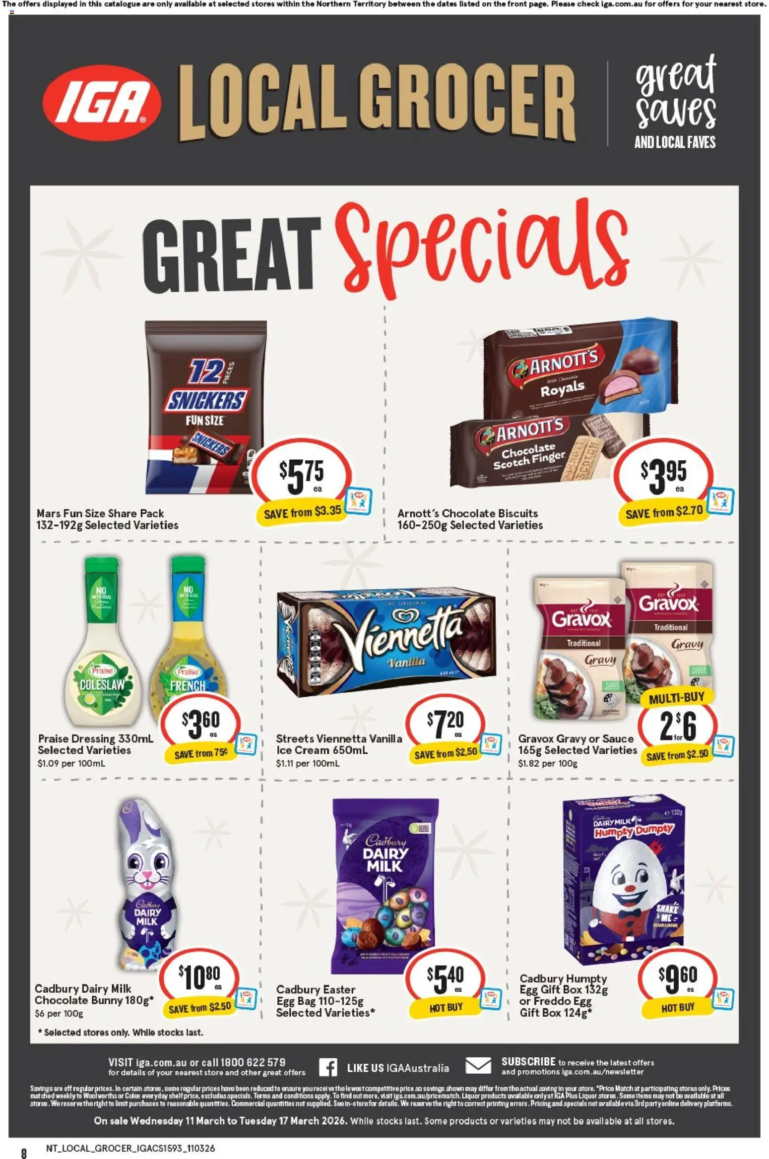 IGA catalogue - valid from 11.03.2026 | Page: 8 | Products: Box, Milk, Dairy, Sauce
