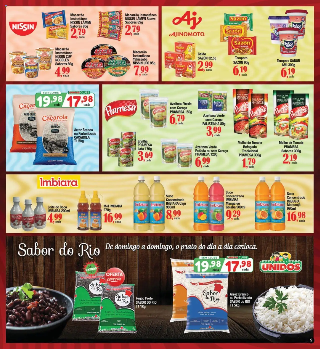 Supermercados Unidos Folheto - válido de 15.09.2025 | Página: 9 | Produtos: Caju, Alho, Macarrão, Leite de coco