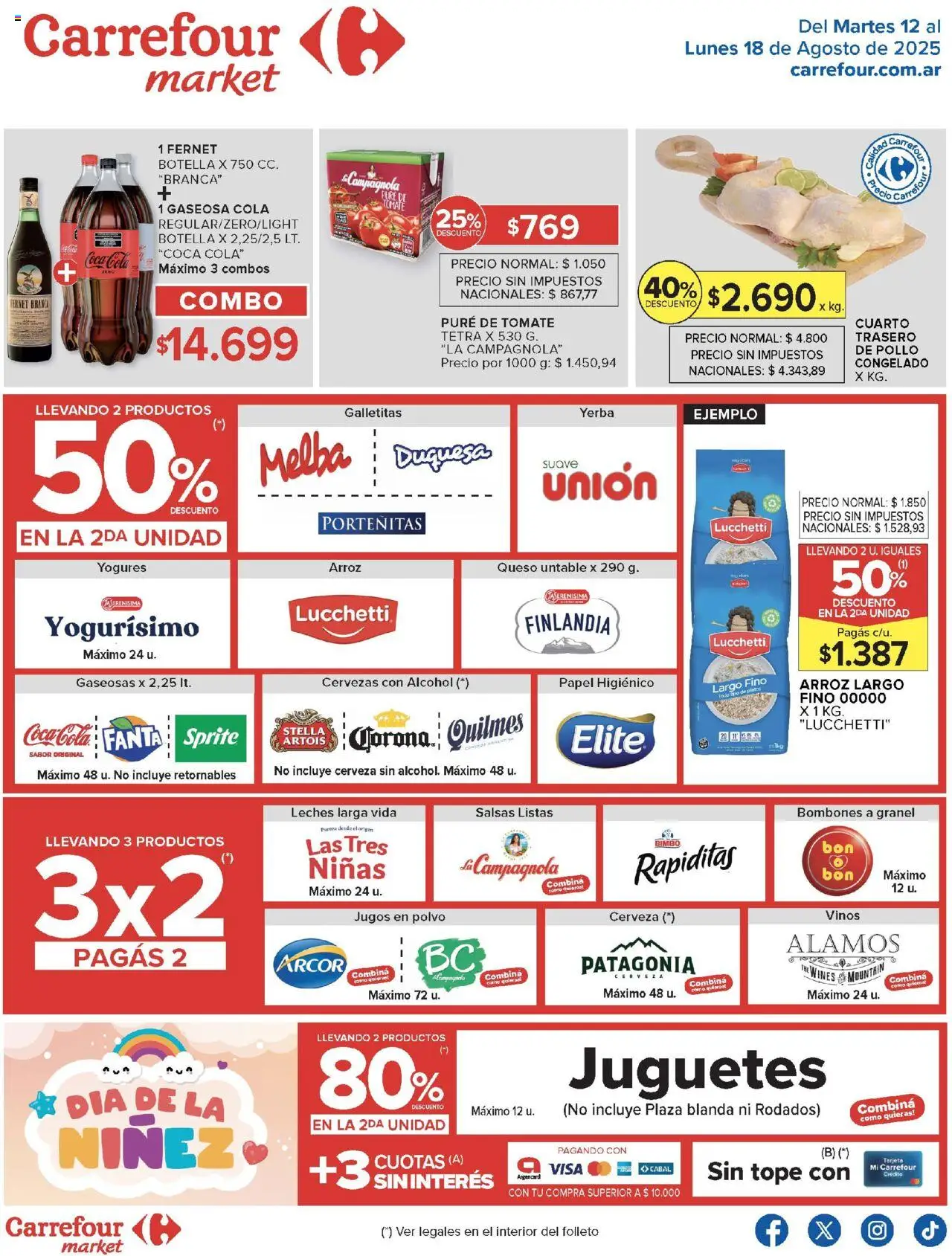 Carrefour Market catálogo │ válido desde el 12.08.2025 | Página: 1 | Productos: Bombones, Pure de Tomate, Queso, Arroz