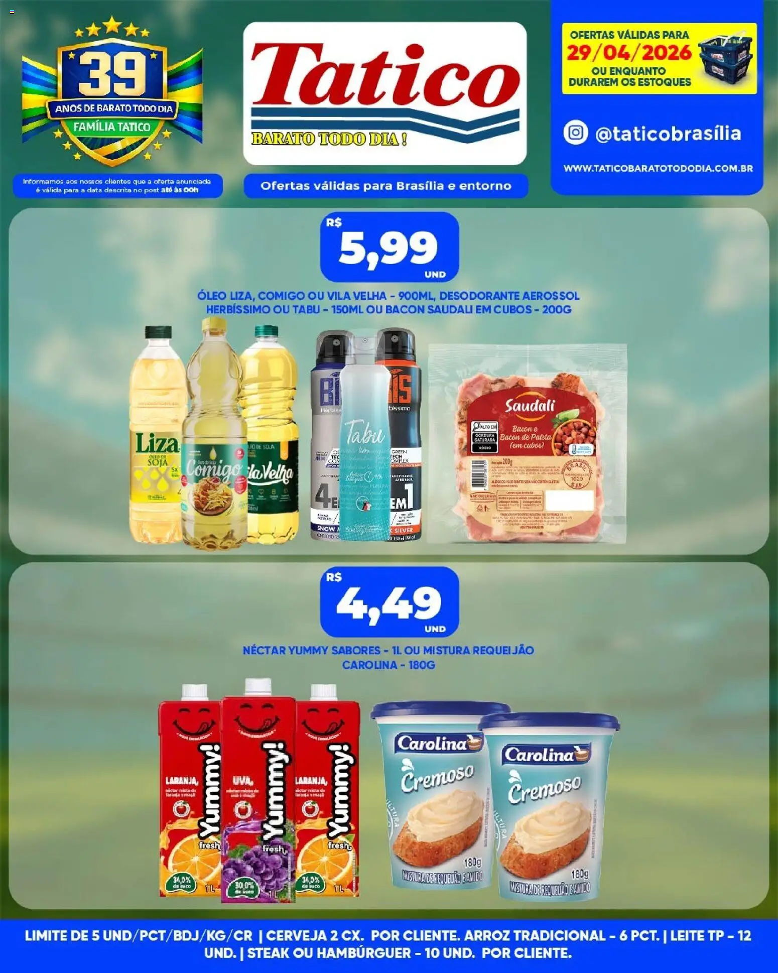 Tatico Folheto - válido de 29.04.2026 | Página: 5 | Produtos: Desodorante, Suco, Cerveja, Arroz