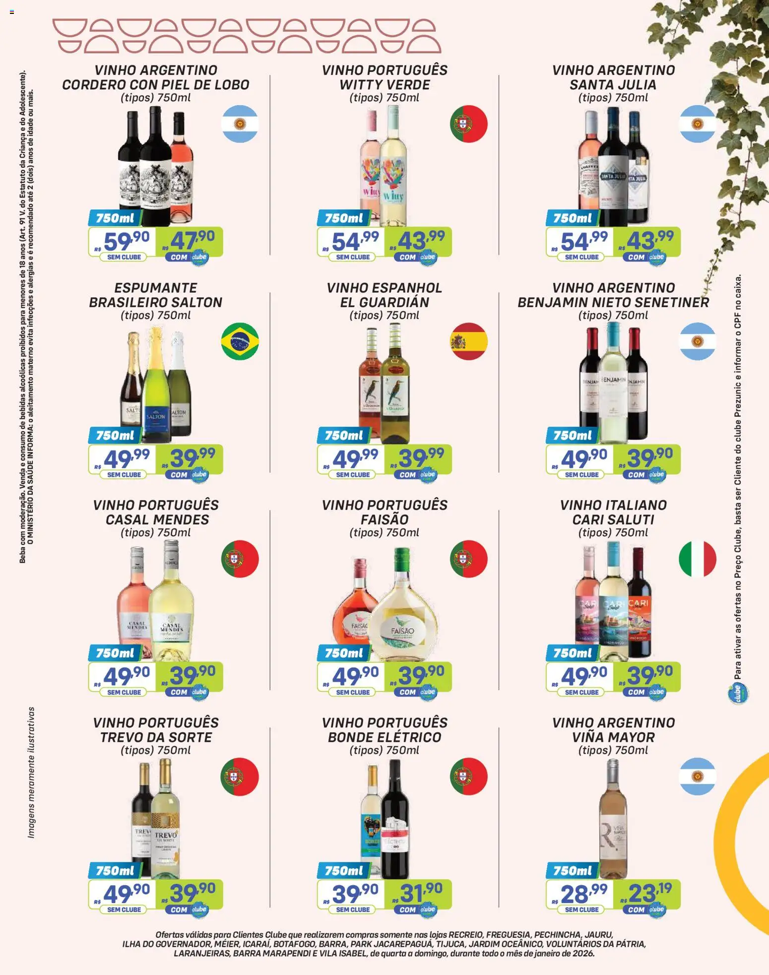 Prezunic Folheto - válido de 01.01.2026 | Página: 7 | Produtos: Espumante, Vinho, Benjamin