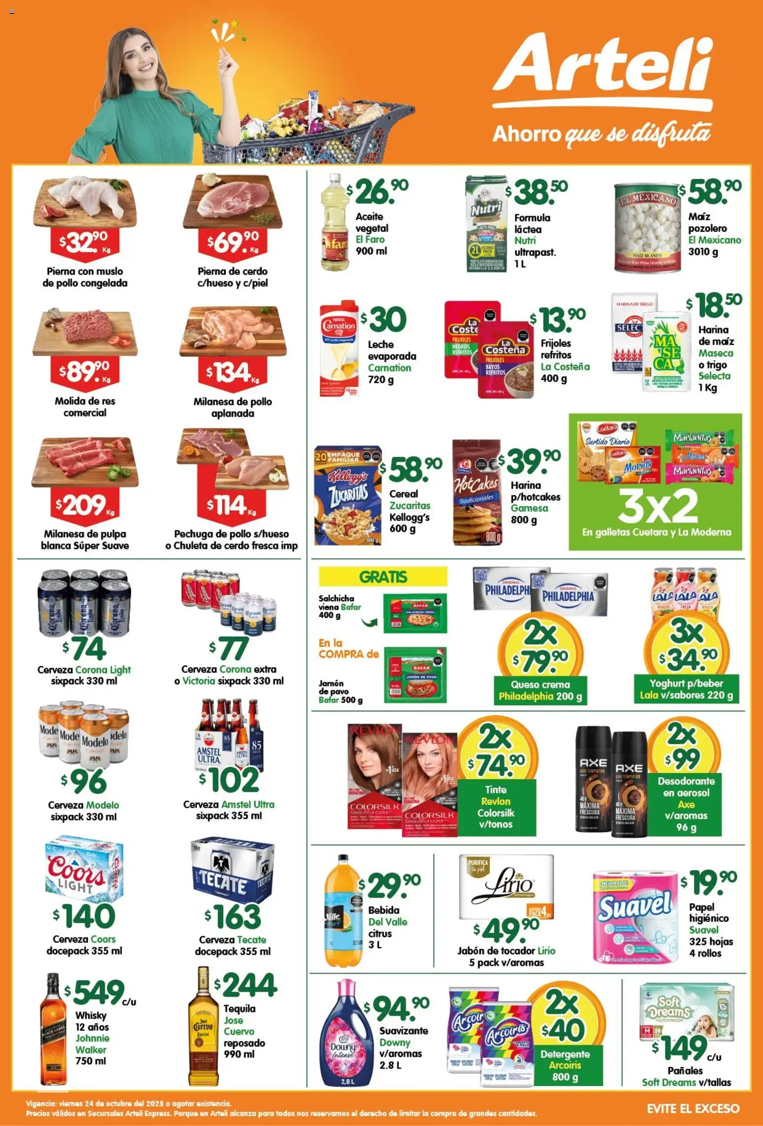 Nuevas ofertas de Arteli válidas en toda la República Mexicana desde el 24.10.2025. ¡Encuentra las mejores ofertas en Arteli - Folleto Express! | Página: 1 | Productos: Leche, Queso, Aceite, Suavizante