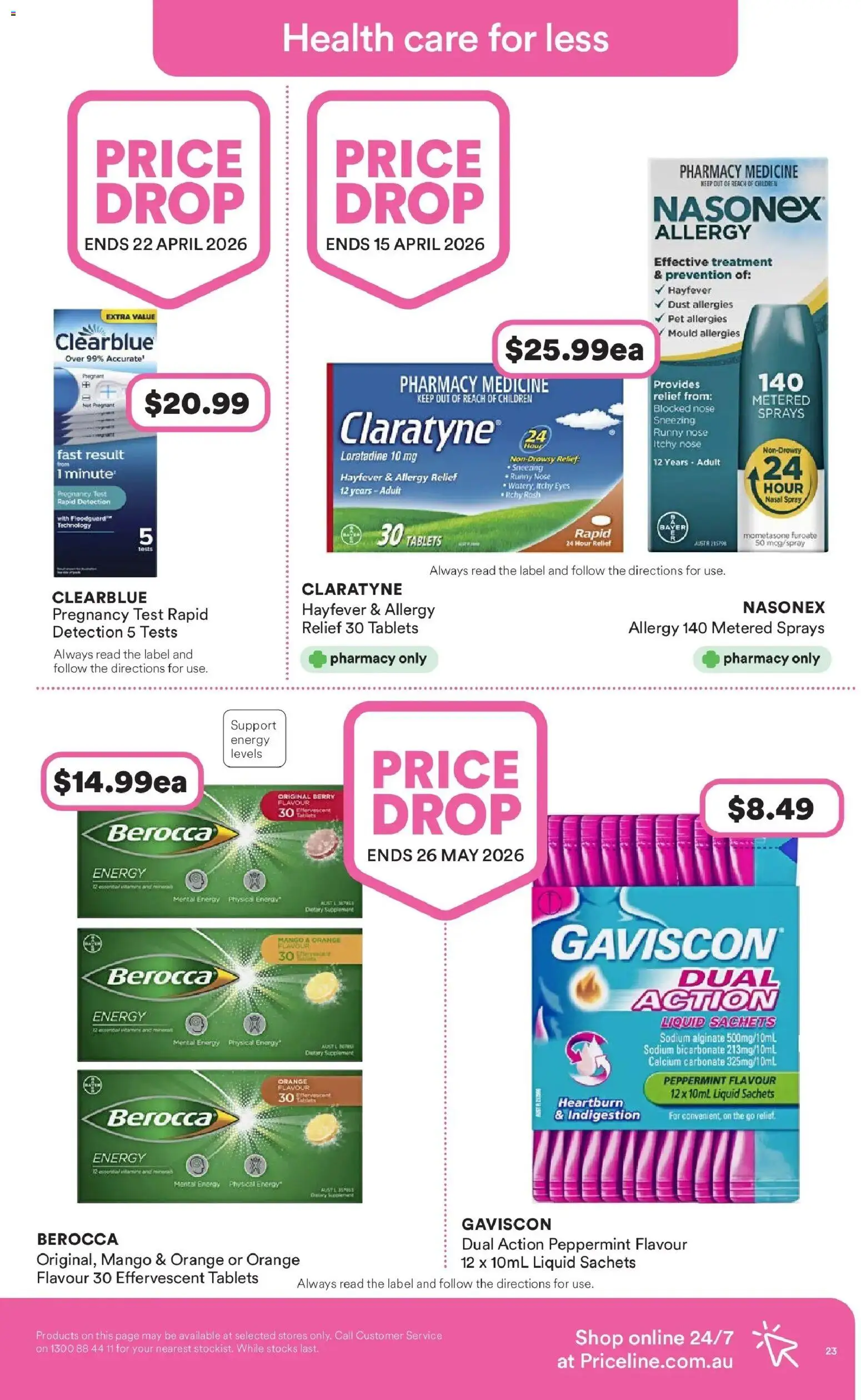 Priceline Pharmacy catalogue - valid from 05.03.2026 | Page: 23 | Products: Runny nose, Treatment, Tablets, Allergy