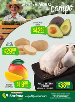 Vista previa de Soriana Martes y Miércoles del Campo Súper: Nuevo León, Ciudad Victoria y Tampico, nuevo folleto de la tienda, válido en México a partir del 28.04.2026