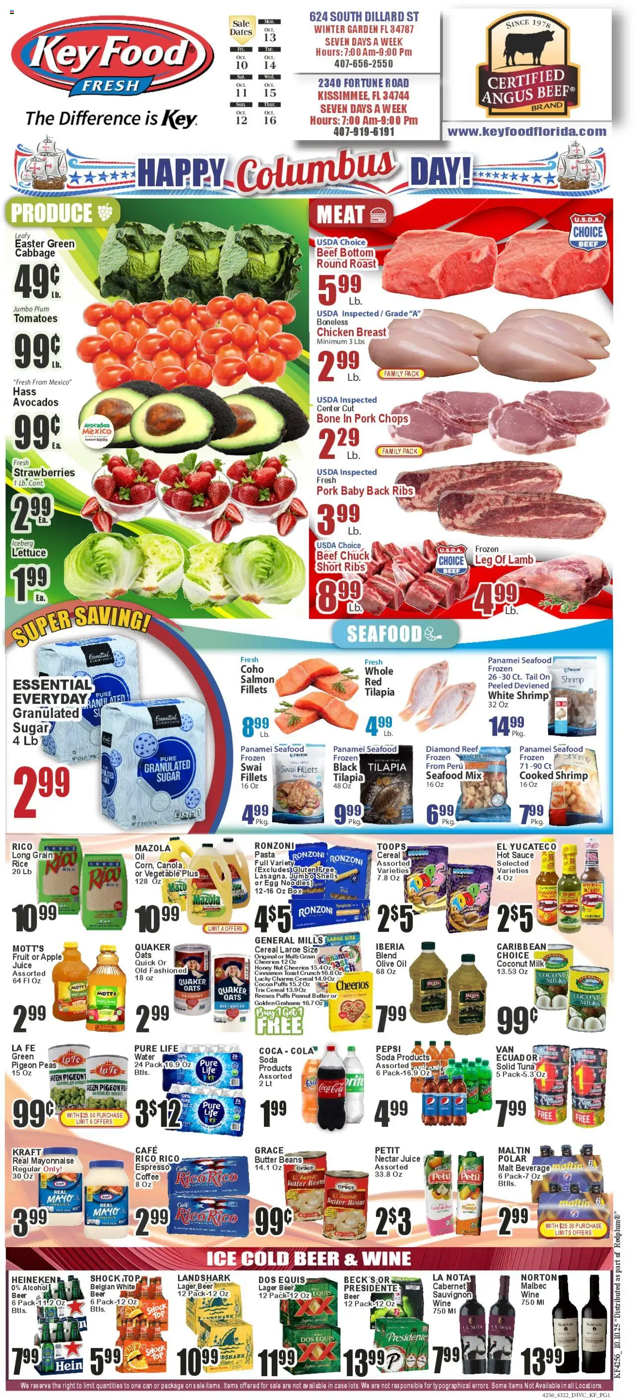 Key Food Weekly Ad - valid from 10.10.2025 | Page: 1 | Products: Box, Oil, Cabbage, Case