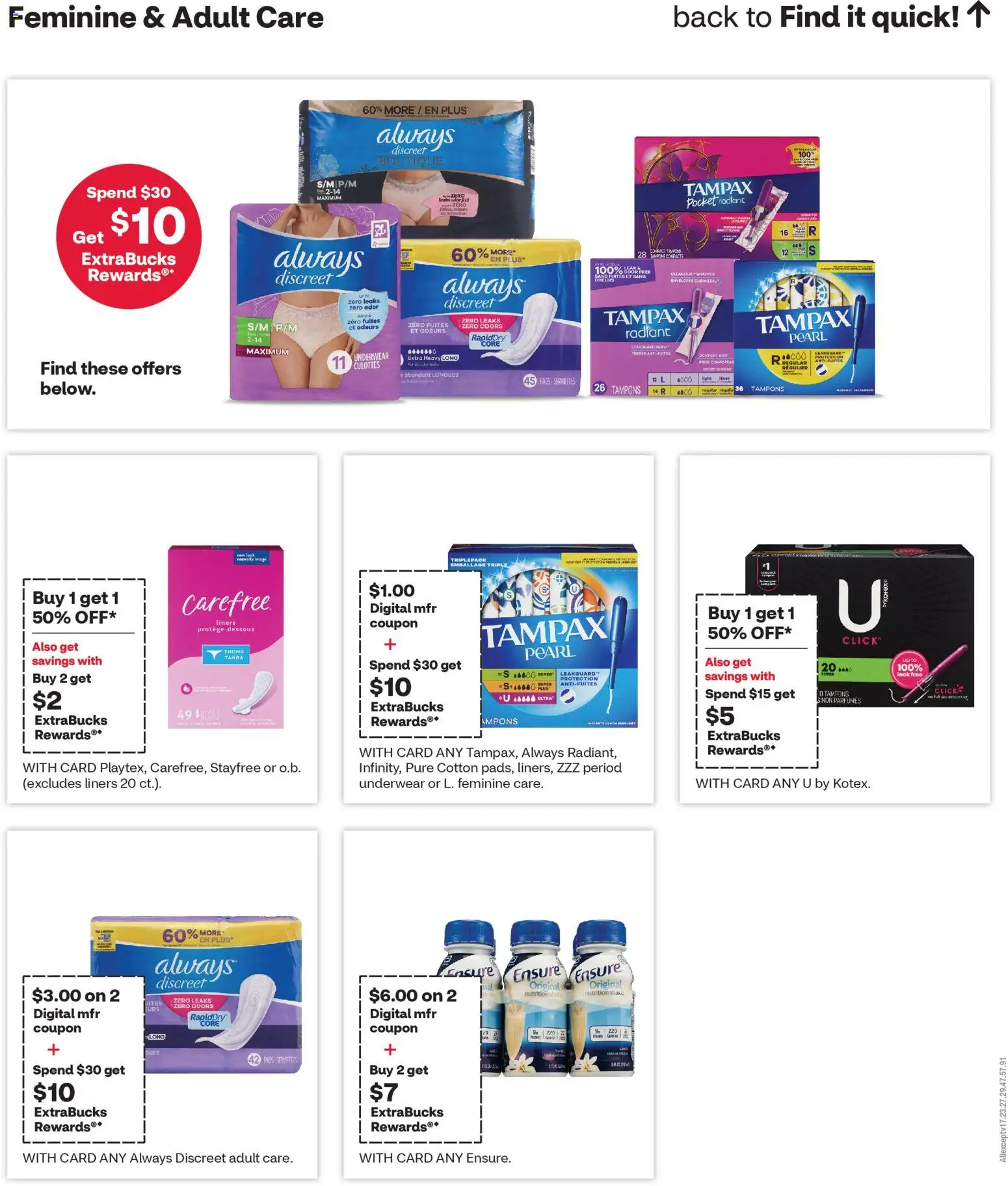 CVS Pharmacy Weekly Ad - CA - valid from 01.02.2026 | Page: 7 | Products: Pads, Tampons, Underwear