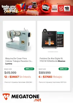 Vista previa Megatone catálogo válido desde el 26.01.2026 | Página: 4 | Productos: Máquina de coser, Freidora, Freidora de aire