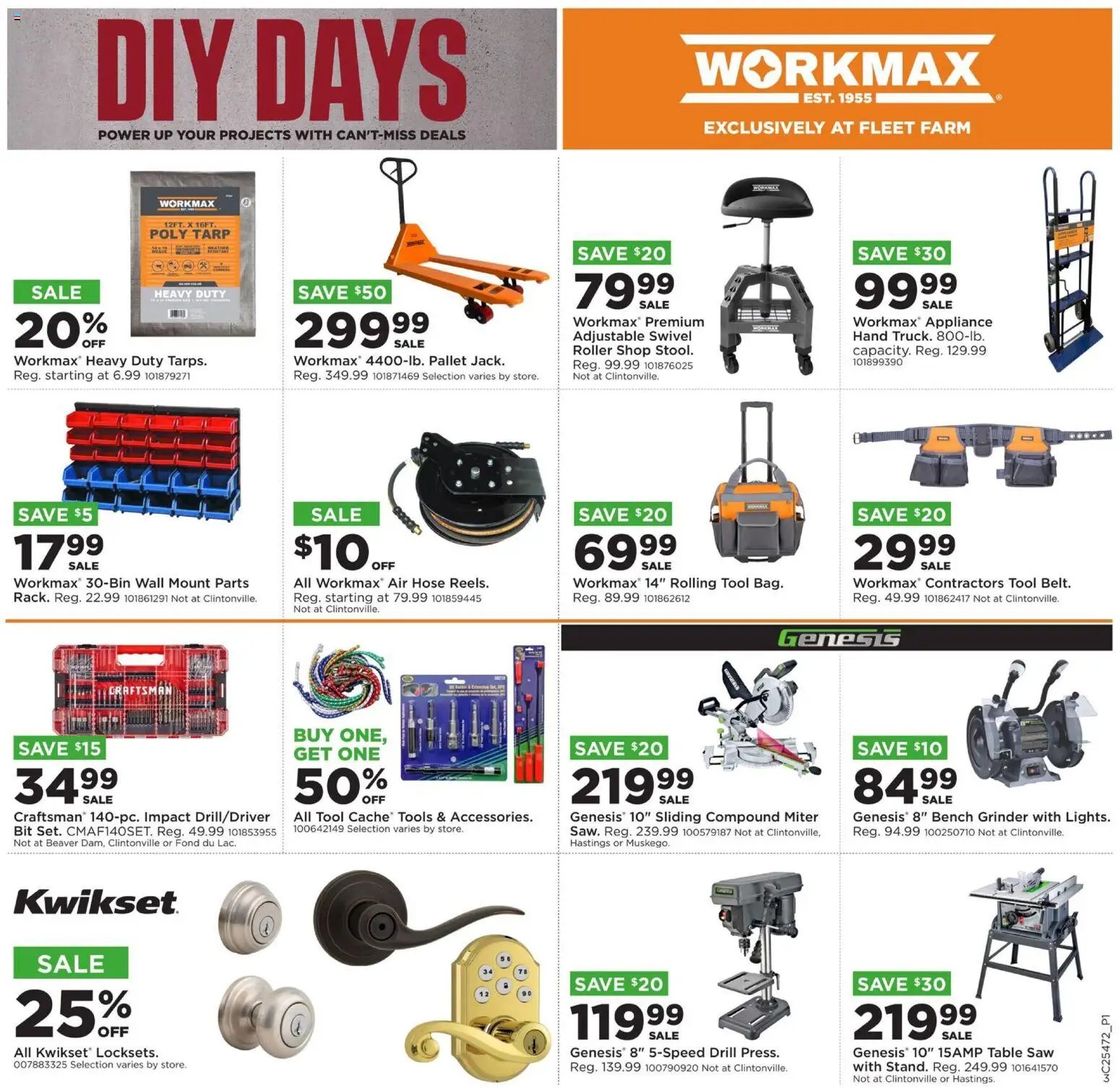 Mills Fleet Farm DIY Days - valid from 20.11.2025 | Page: 3 | Products: Saw, Table, Swivel, Bench Grinder