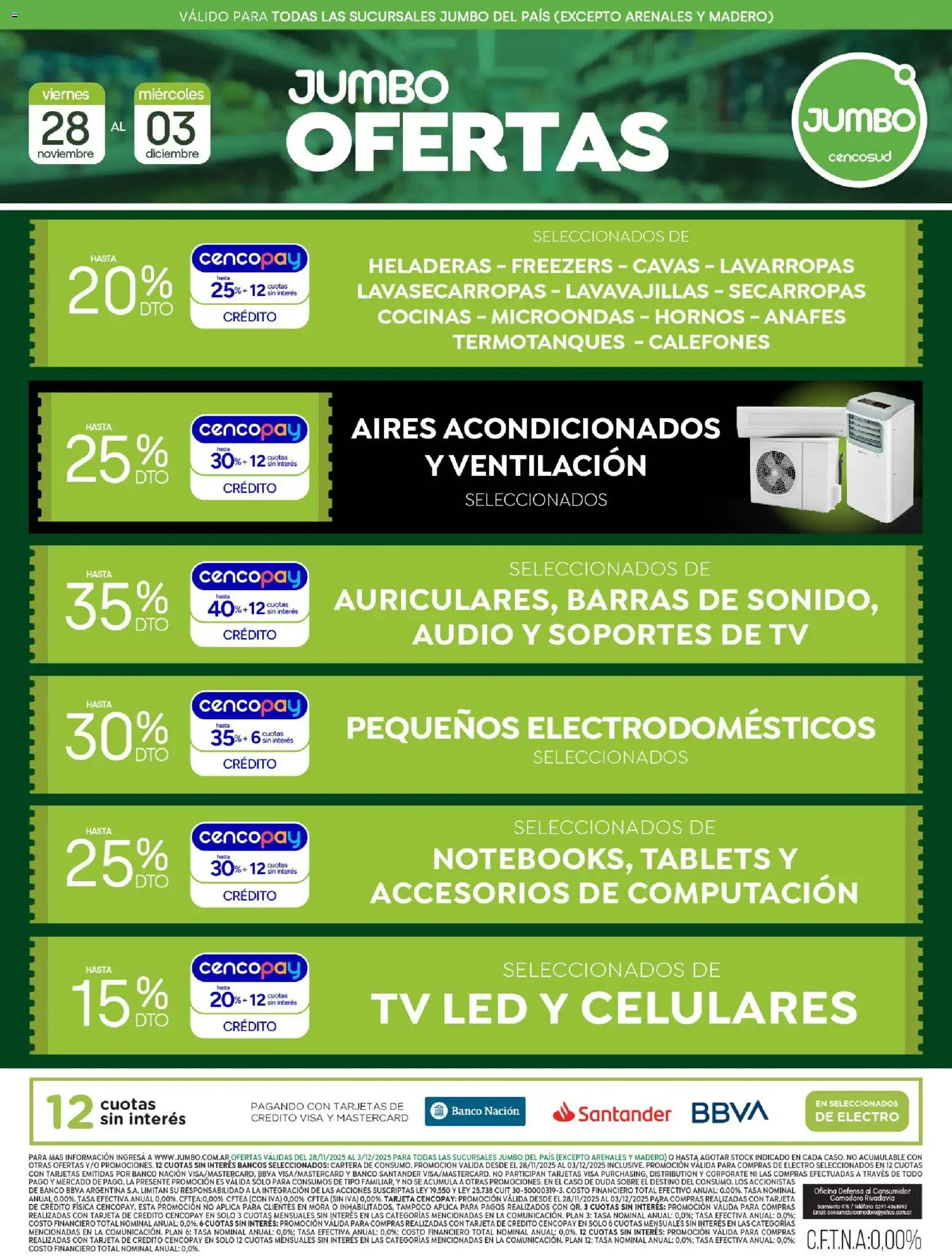 Jumbo - Oferta | Electro y Hogar │ válido desde el 28.11.2025 | Página: 1 | Productos: Teléfono, Caso, Sobre, Lavarropas
