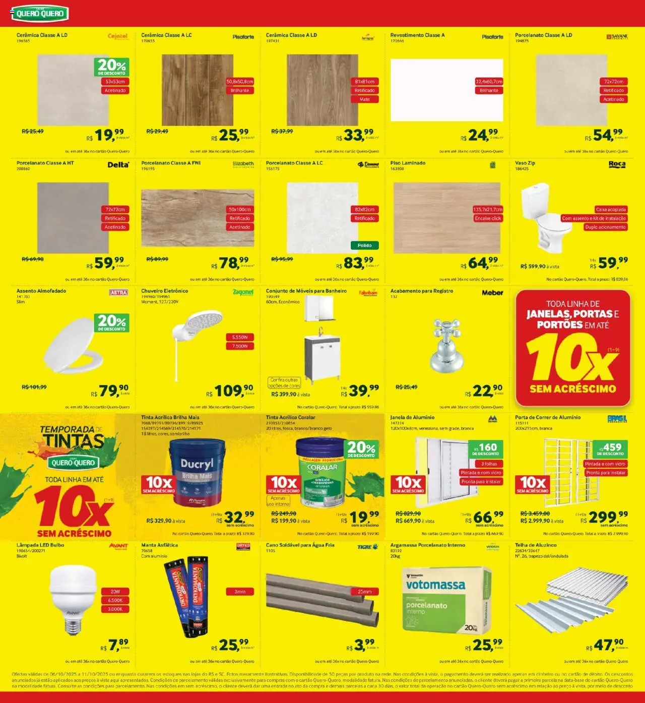 Lojas Quero-Quero Folheto - válido de 06.10.2025 | Página: 2 | Produtos: Piso, Janela, Chuveiro, Tinta