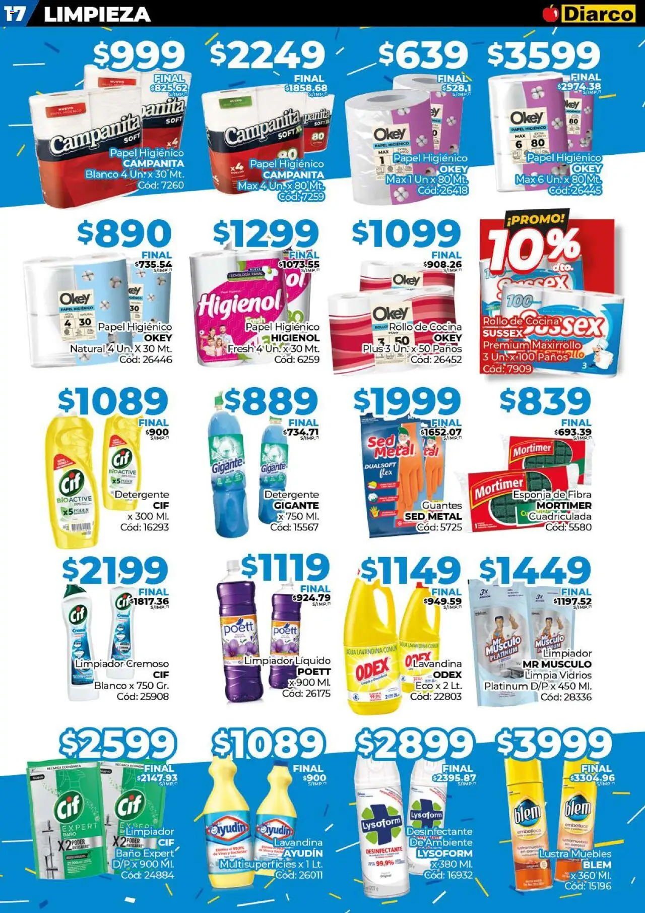 Diarco - Ofertas GBA │ válido desde el 08.09.2025 | Página: 17 | Productos: Lavandina, Baño, Esponja, Limpiador