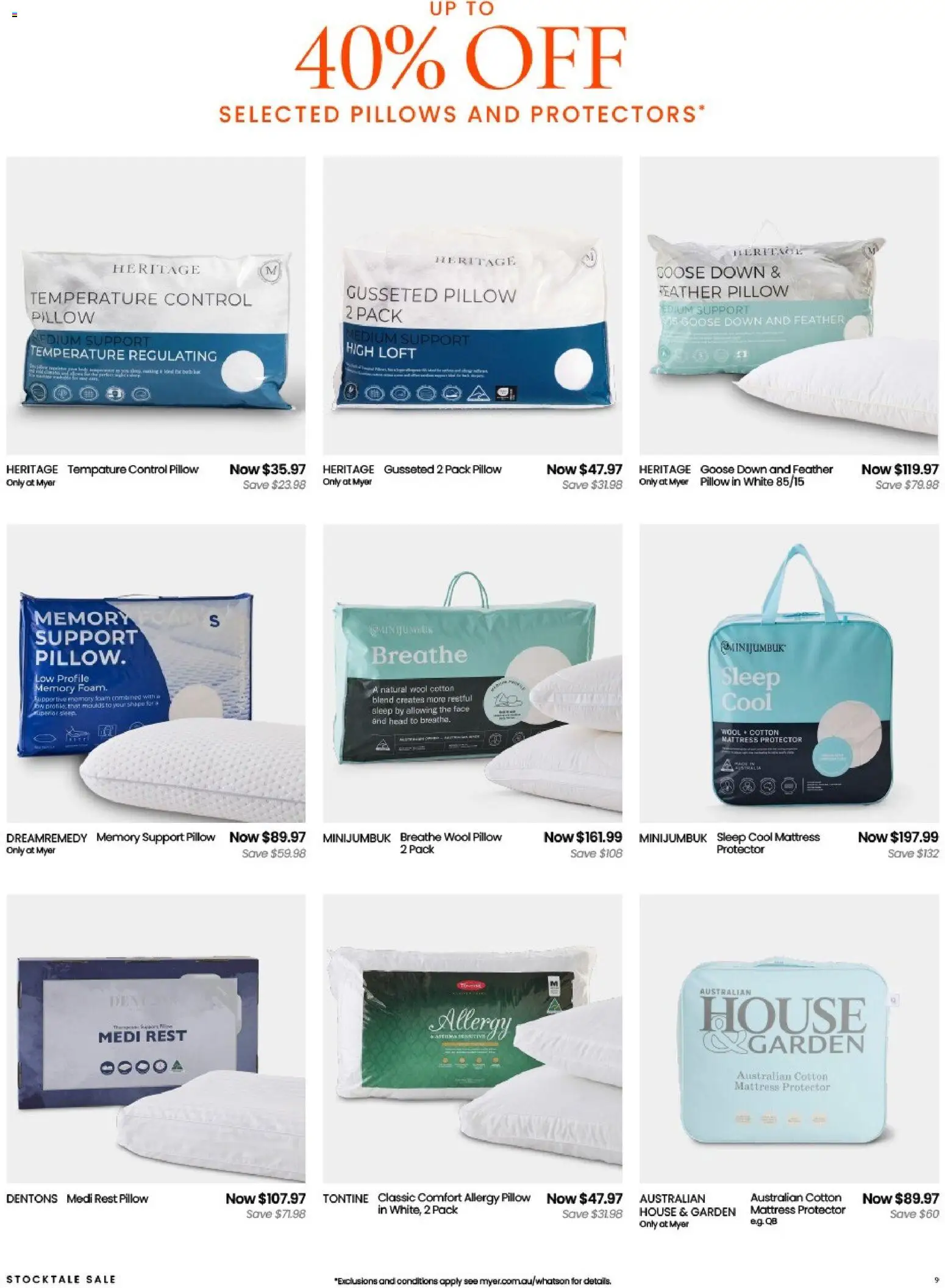 Myer catalogue - valid from 26.12.2025 | Page: 9 | Products: Mattress, Pillow, Allergy